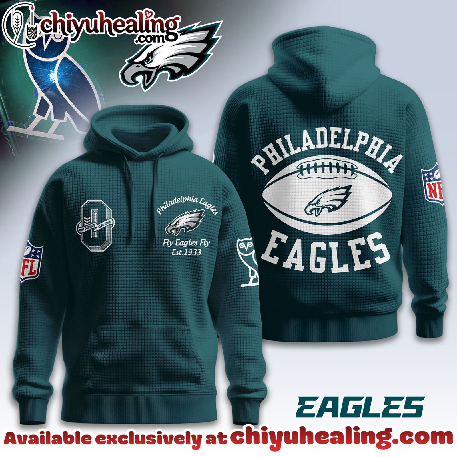 Philadelphia Eagles Premium NFL x OVO 3D Waffle Hoodie, Sweatshirt, Shirt, All Team NFL