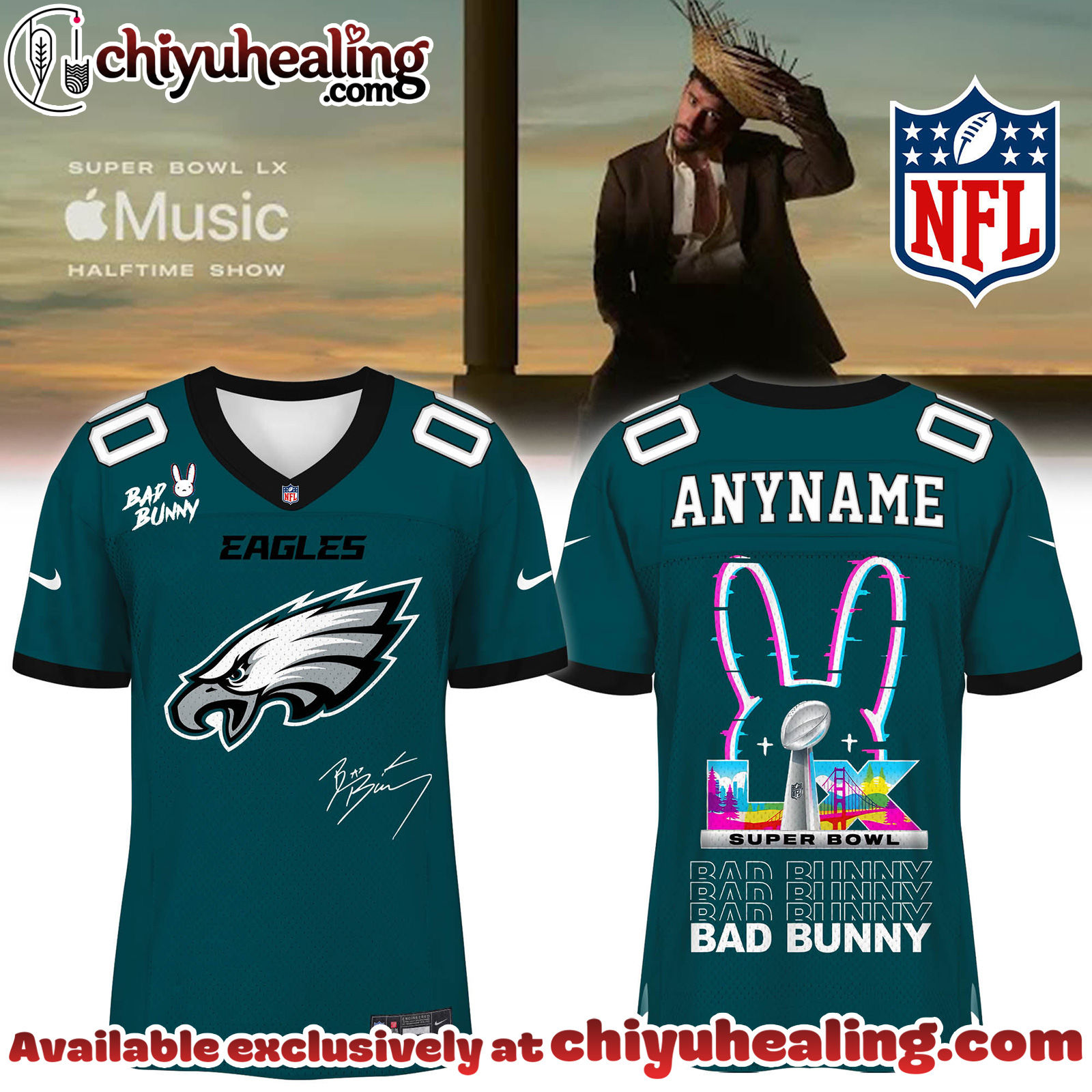 Philadelphia Eagles x Bad Bunny Super Bowl Football Jersey Limited Edition