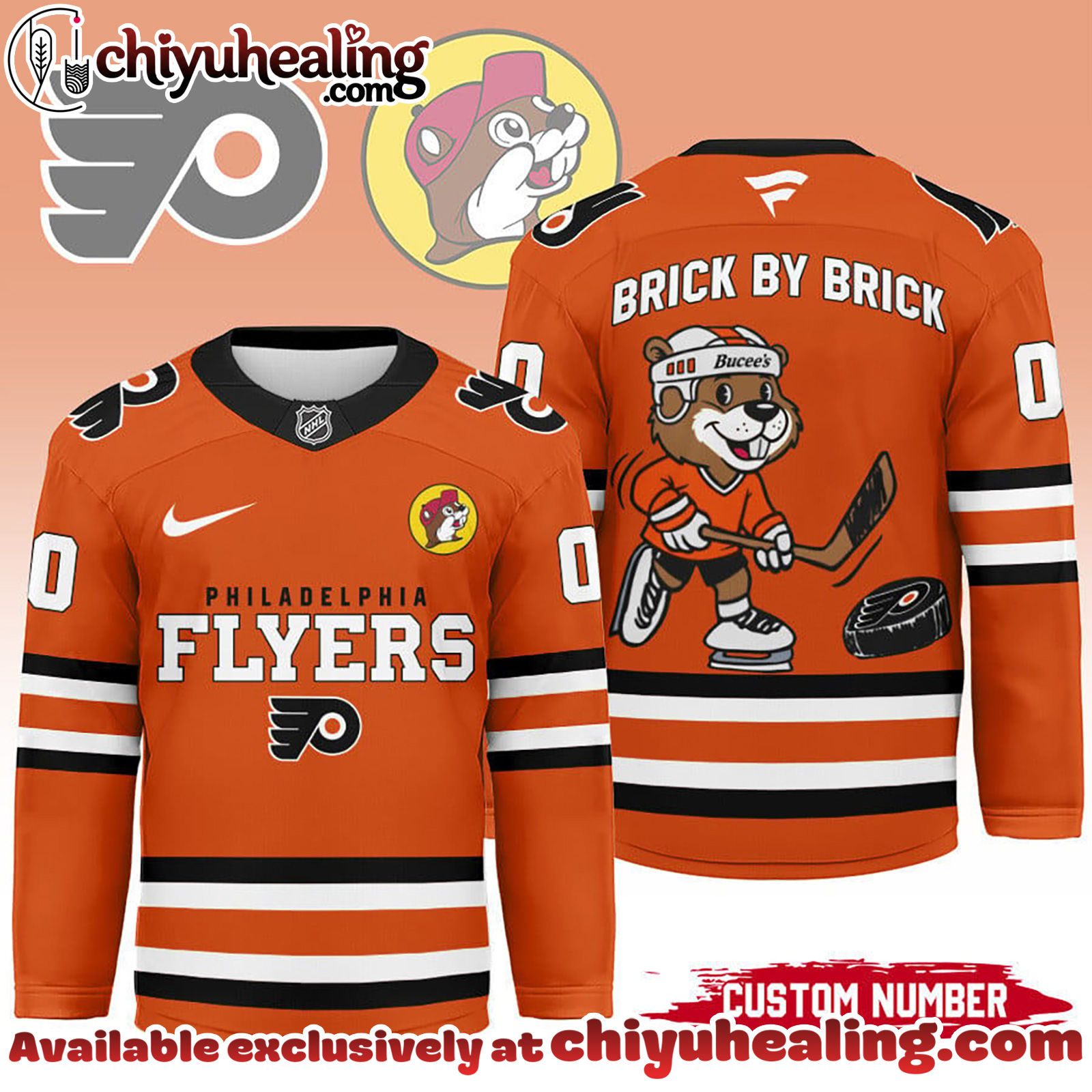 Philadelphia Flyers Premium NHL Bucees Personalized Hockey Jersey
