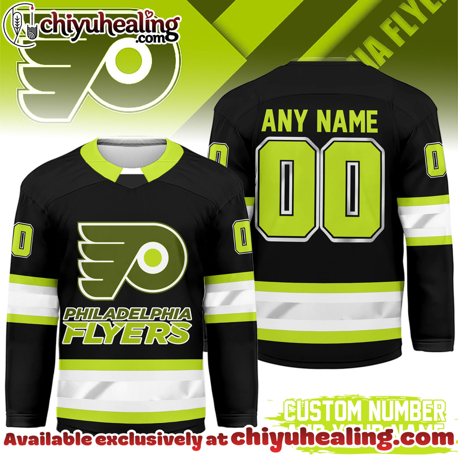 Philadelphia Flyers Premium NHL Hi-Vis Hockey Spirit Custom Name and Number Jersey