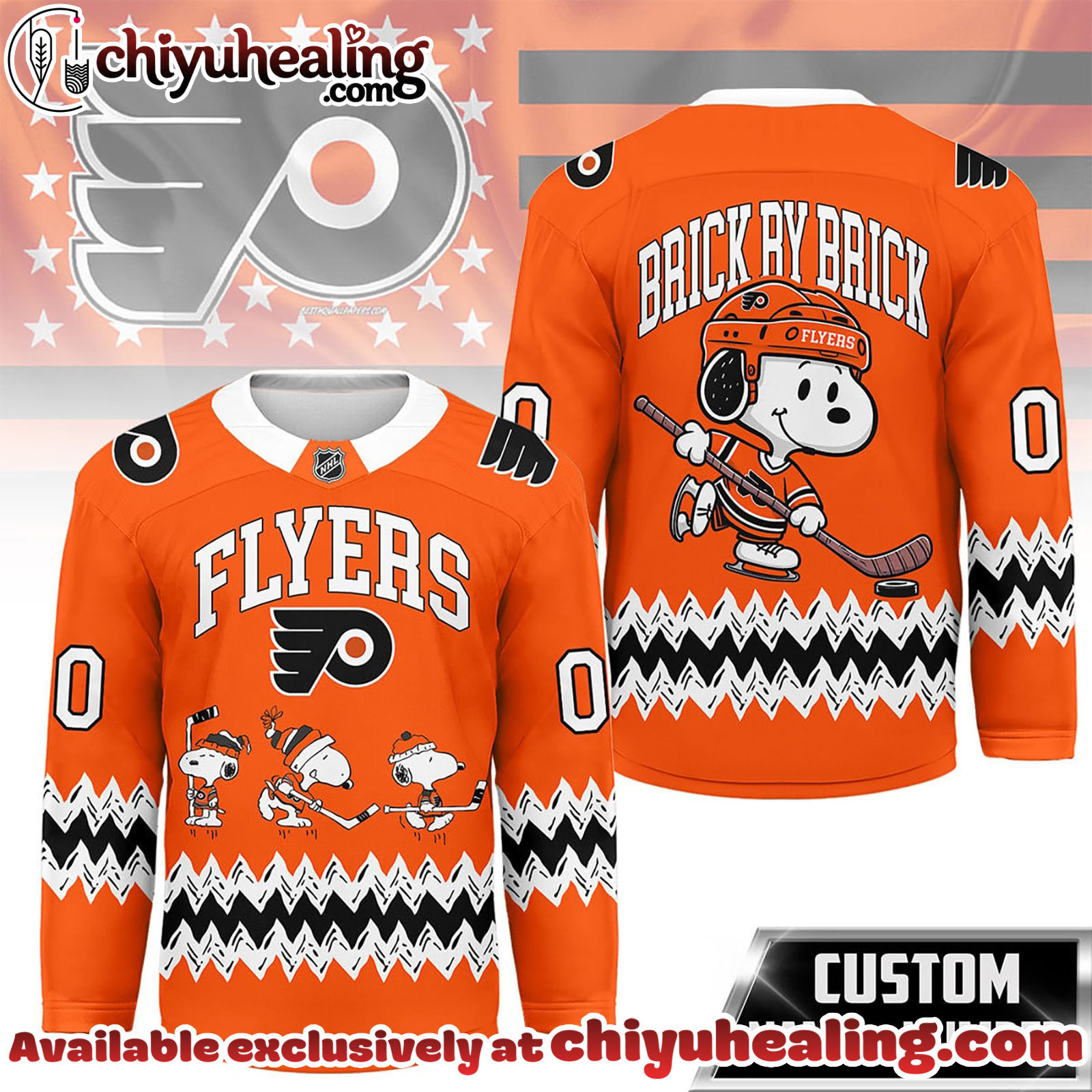 Philadelphia Flyers Premium NHL Snoopy Personalized Hockey Jersey