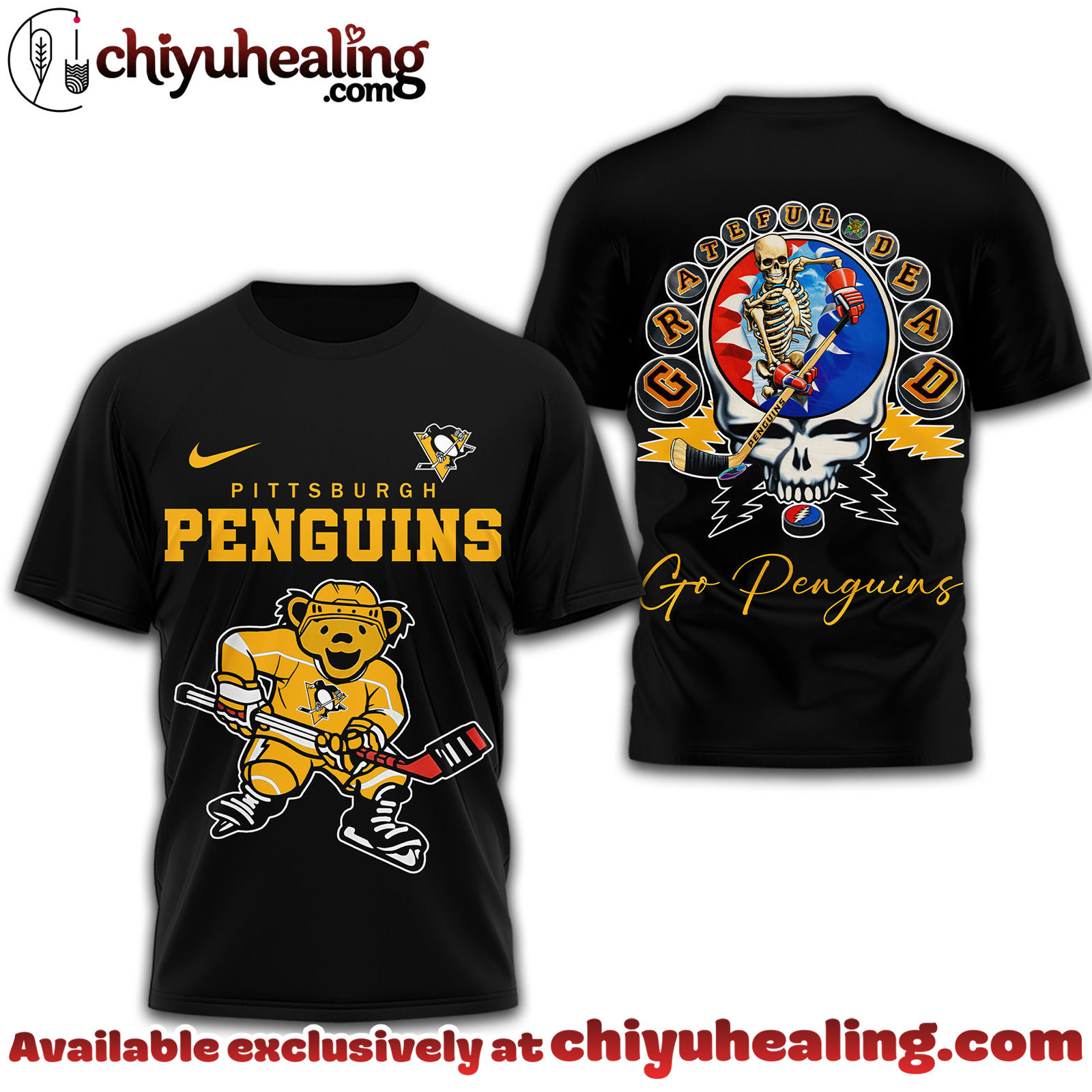 Pittsburgh Penguins Premium NHL Deadhead 3D Shirt Pittsburgh Penguins Premium NHL Deadhead 3D Shirt