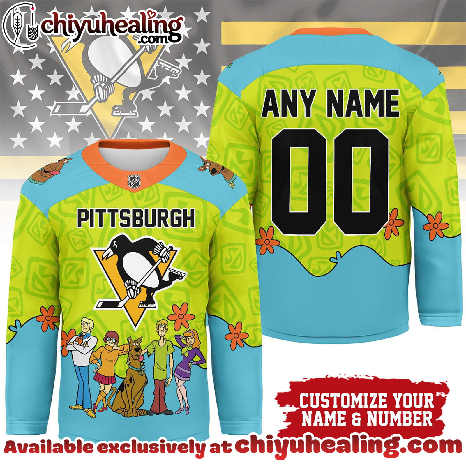 Pittsburgh Penguins Premium NHL Scooby Doo Hockey Jersey
