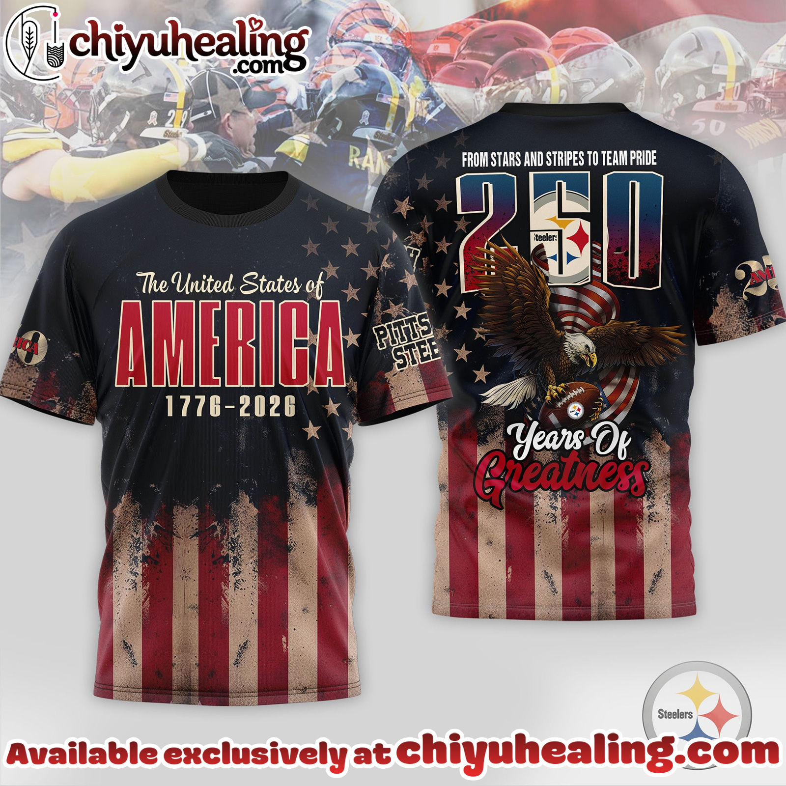 Pittsburgh Steelers Premium NFL 250th Anniversary Of America 3D Shirt, Hoodie, Sweatshirt