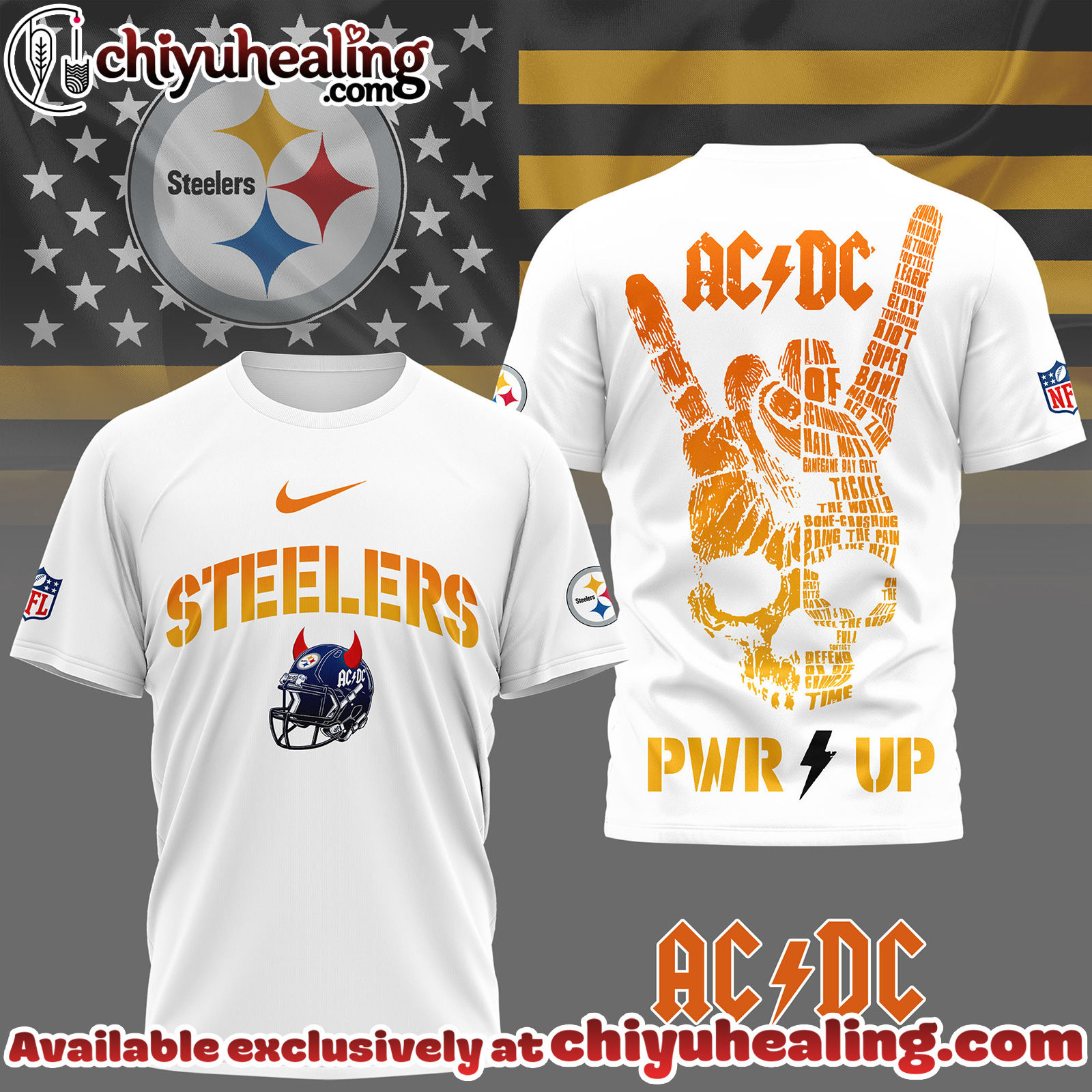 Pittsburgh Steelers Premium NFL AcDc Fan 3D Shirt, Hoodie, Sweatshirt, All Team NFL