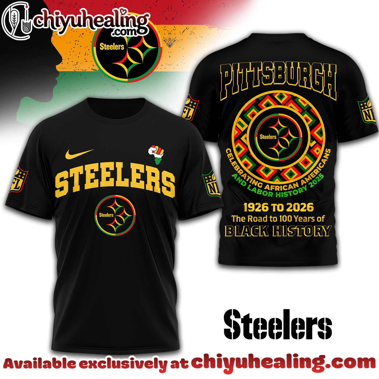 Pittsburgh Steelers Premium NFL Black History Month 3D Tshirt, Sweatshirt, Hoodie