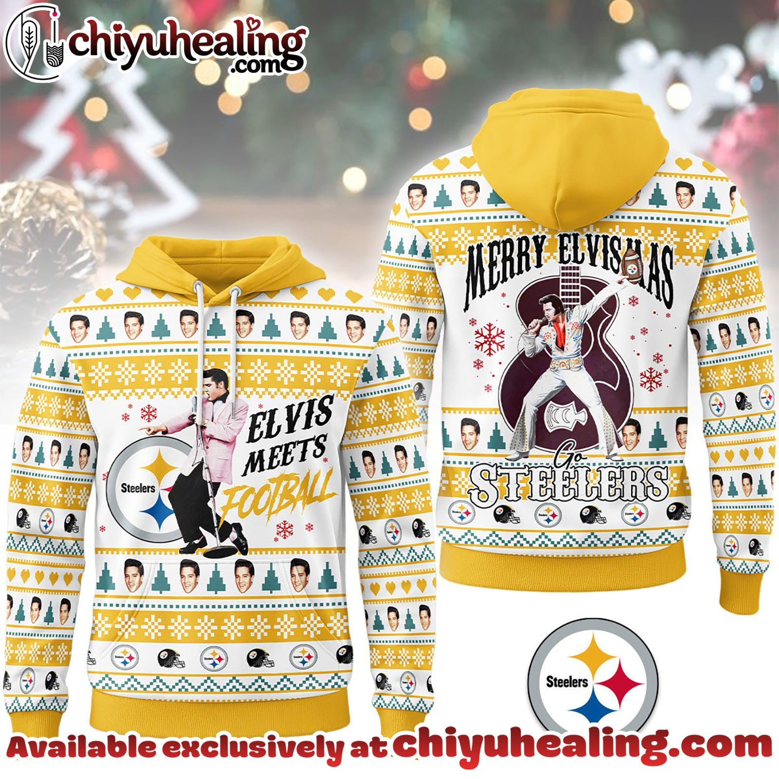 Pittsburgh Steelers Premium NFL Elvis Presley Christmas Hoodie, Sweatshirt, Shirt, All Team NFL