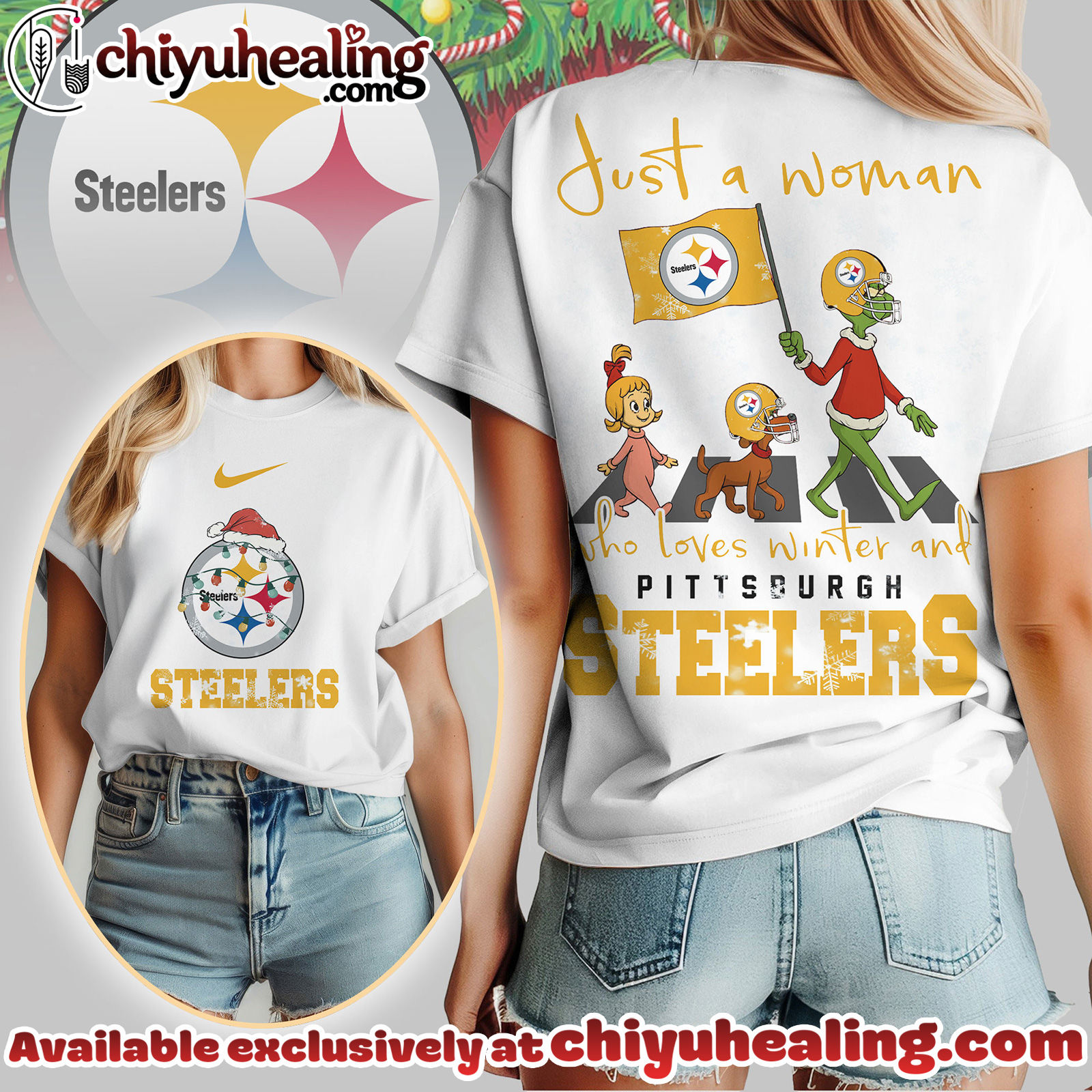 Pittsburgh Steelers Premium NFL Just A Woman Who Loves Winter 3D Shirt, Hoodie, Sweatshirt, All Team NFL