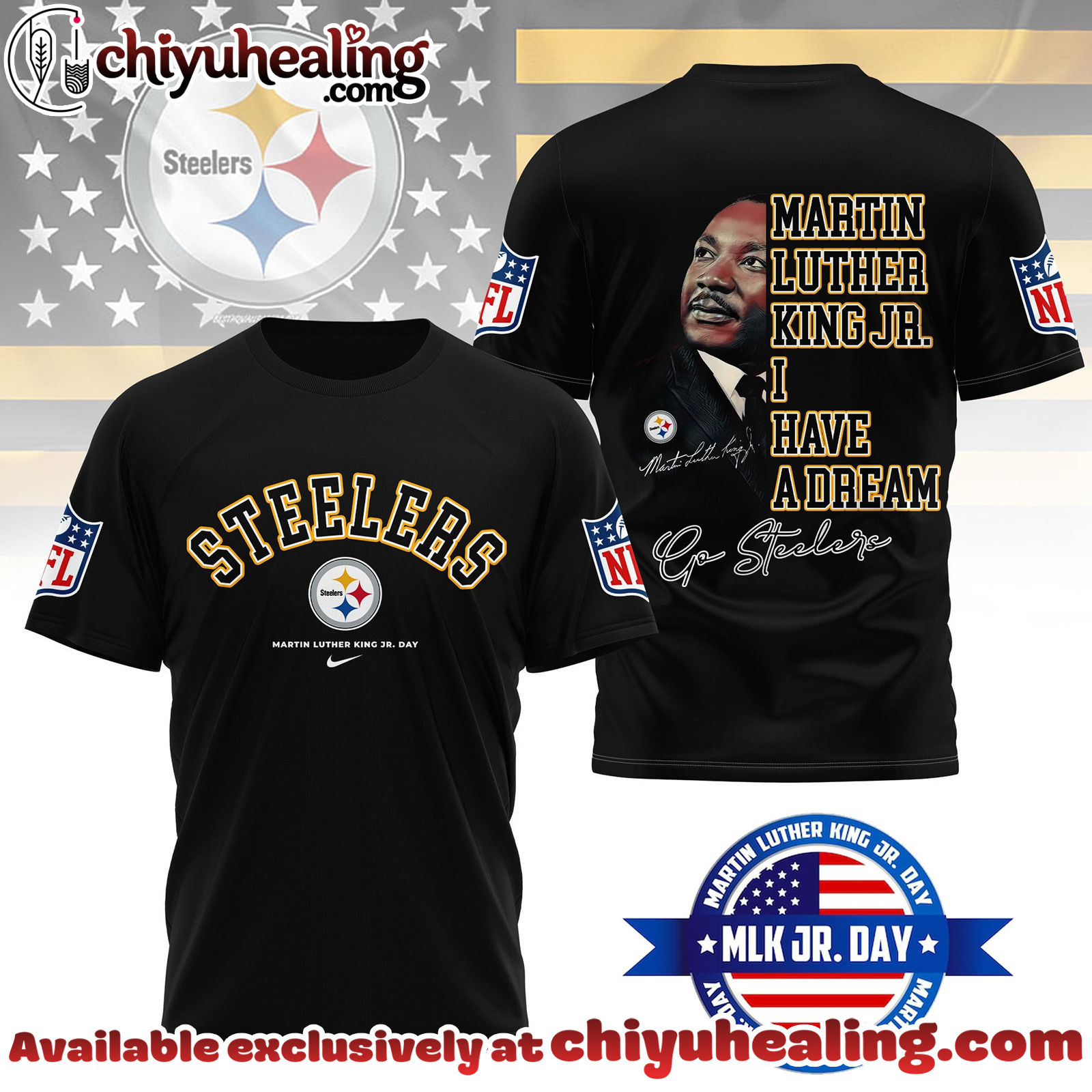 Pittsburgh Steelers Premium NFL Martin Luther King JR. Day 3D Shirt, Hoodie, Sweatshirt