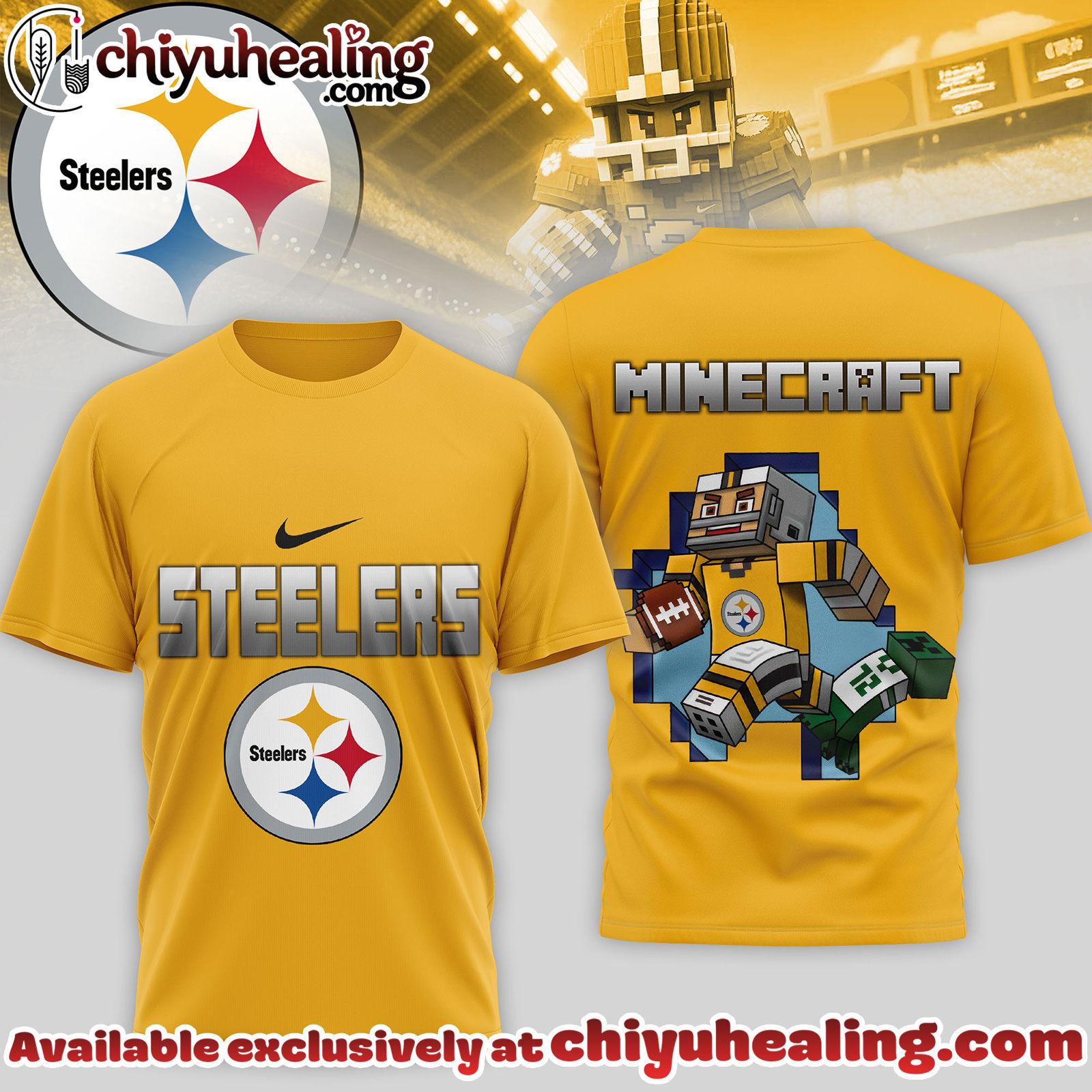 Pittsburgh Steelers Premium NFL Minecraft 3D Shirt