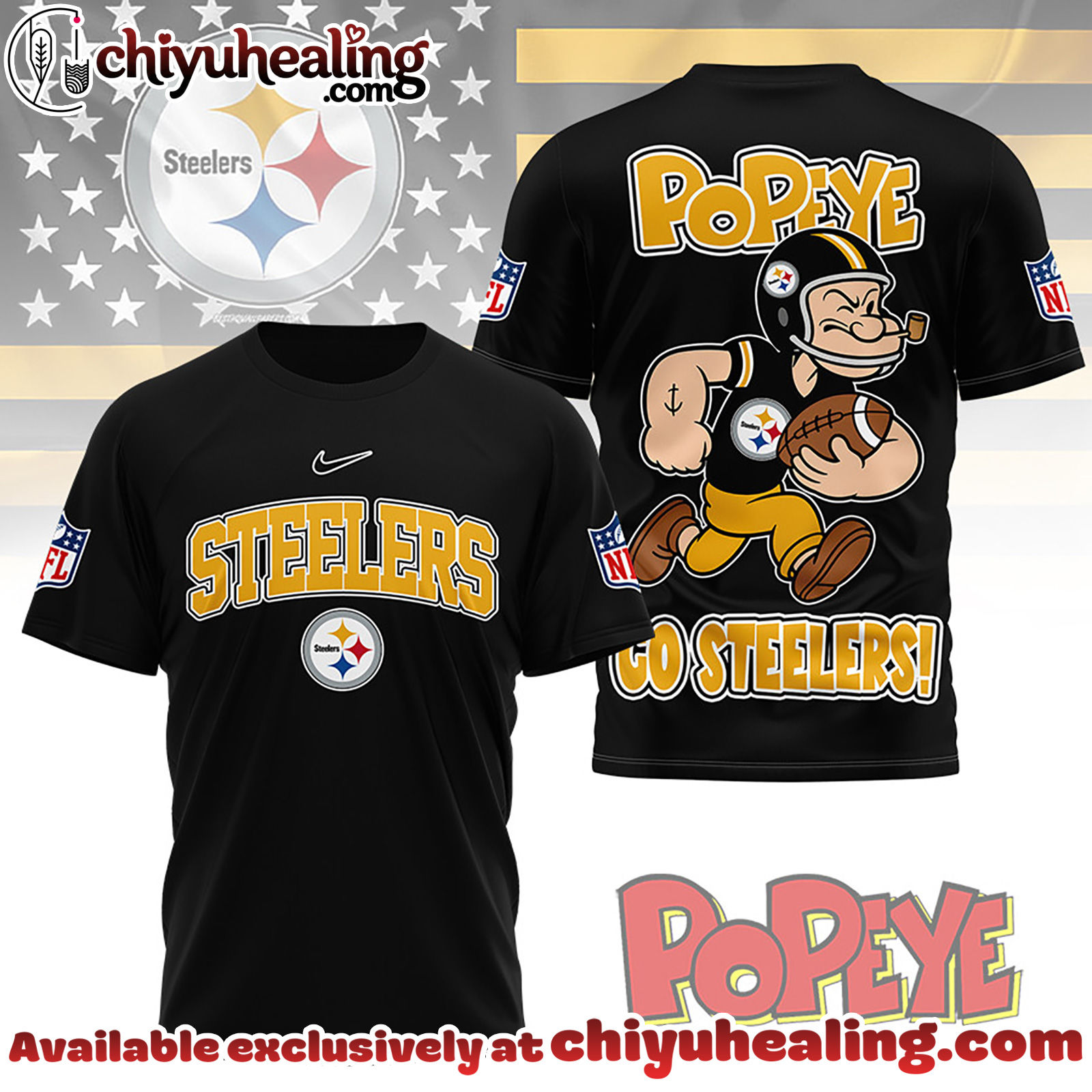 Pittsburgh Steelers Premium NFL Popeye Fan 3D Shirt, Hoodie, Sweatshirt, All Team NFL