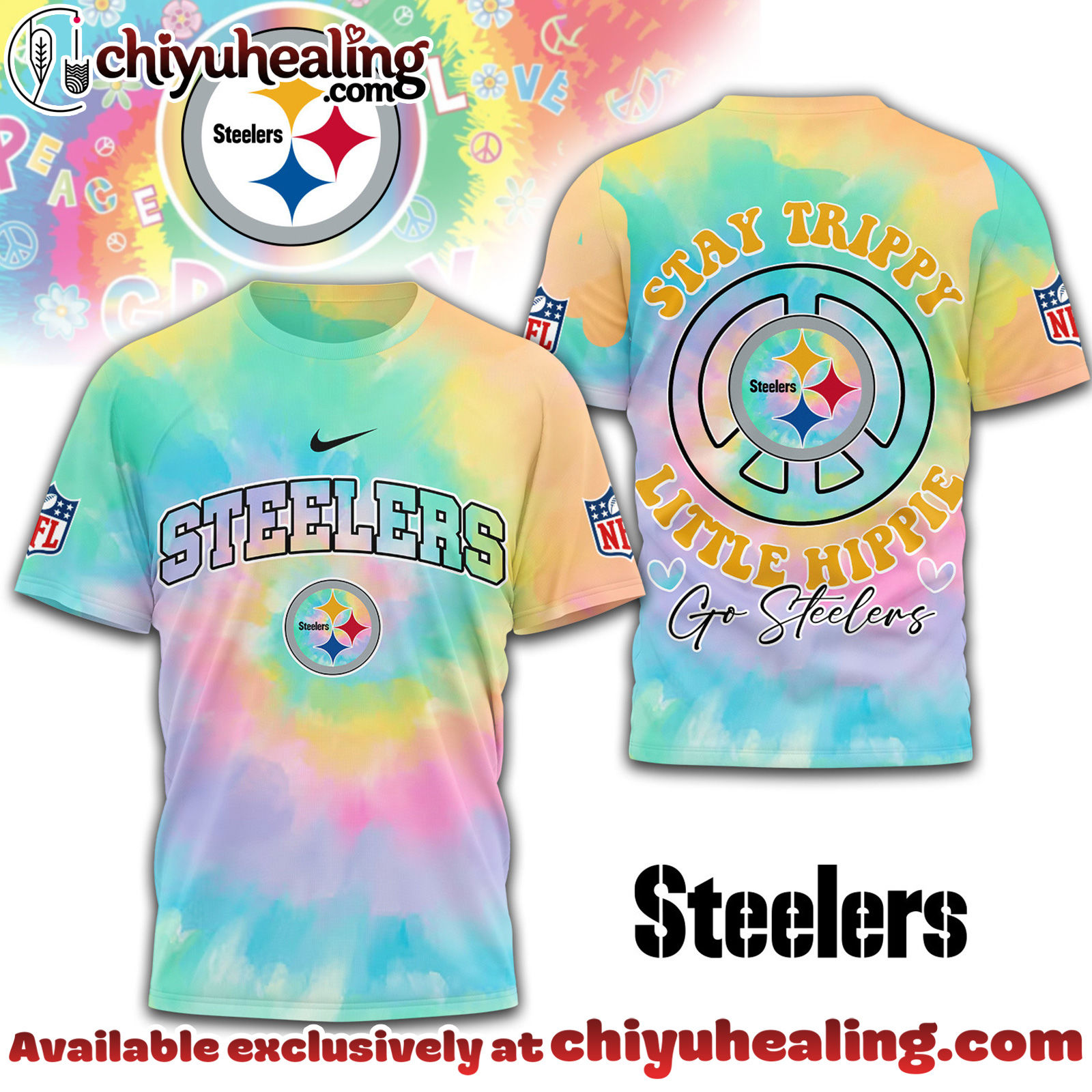 Pittsburgh Steelers Premium NFL Stay Trippy Little Hippie 3D Shirt, Hoodie, Sweatshirt, All Team NFL