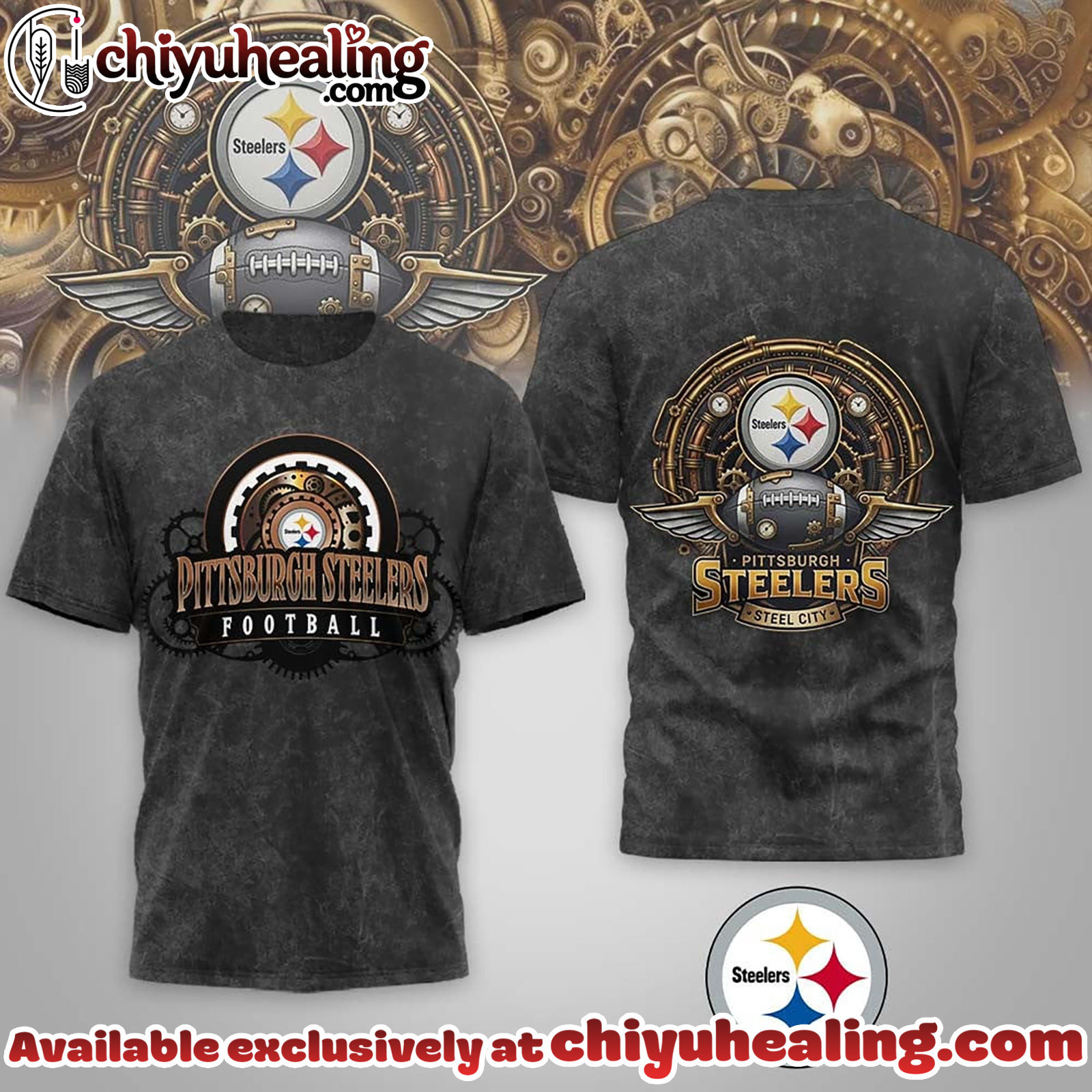 Pittsburgh Steelers Premium NFL Steampunk T-shirt