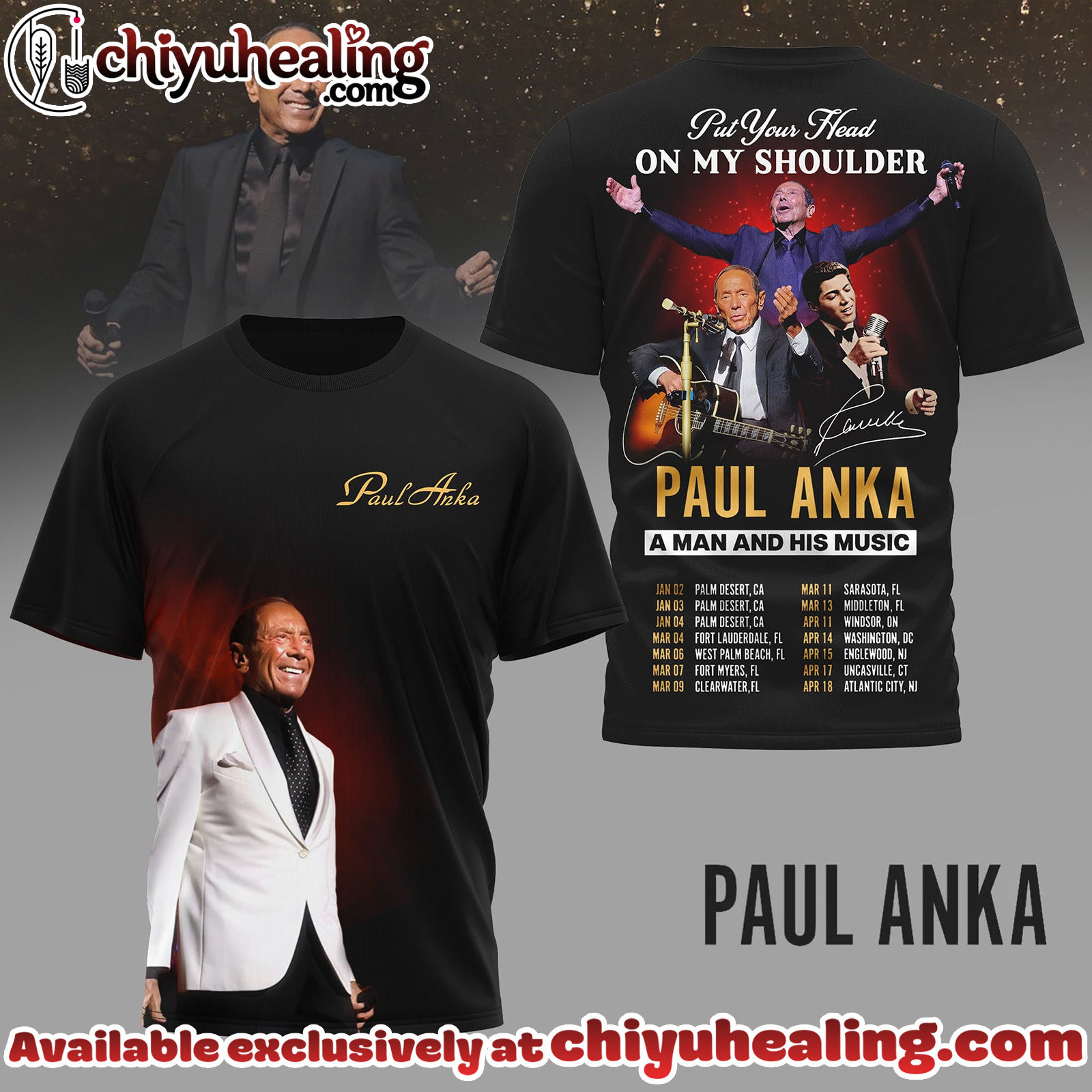 Premium Paul AnKa 2026 Tour 3D Tshirt, Hoodie, Sweatshirt