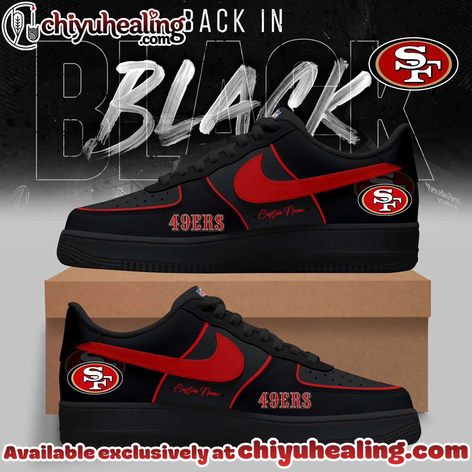 San Francisco 49ers - 2025 Back In Black Limited Edition Air Force 1