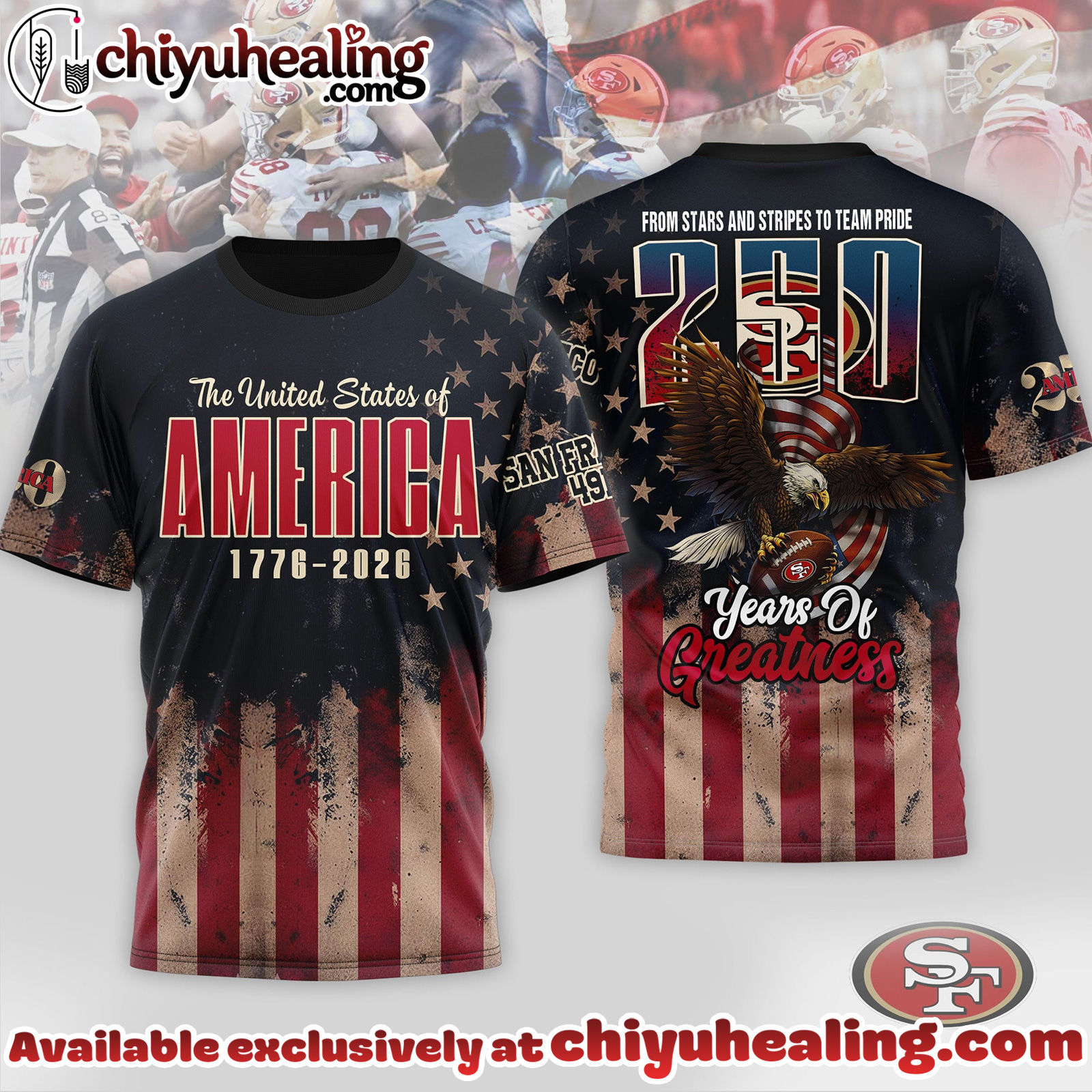 San Francisco 49ers Premium NFL 250th Anniversary Of America 3D Shirt, Hoodie, Sweatshirt