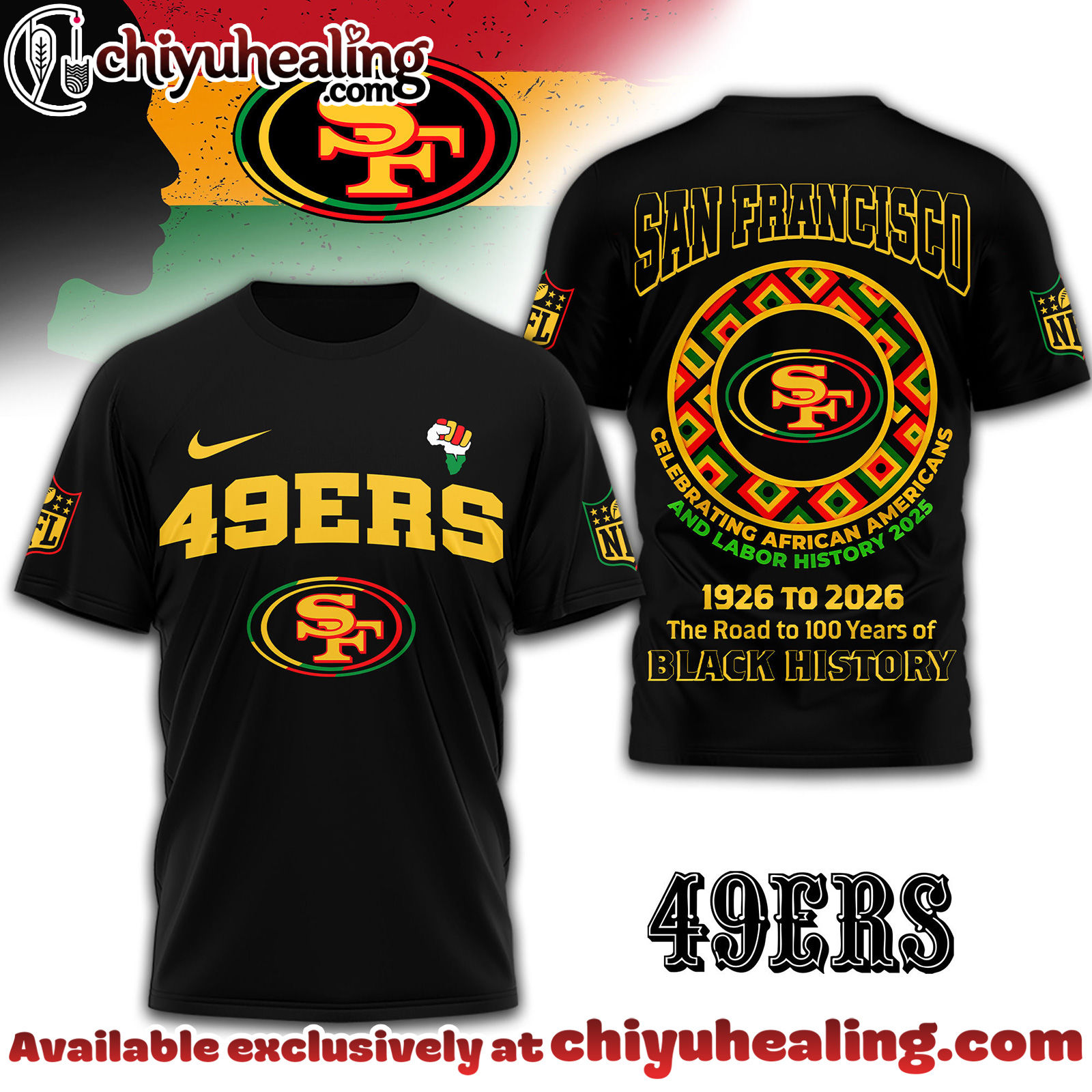 San Francisco 49ers Premium NFL Black History Month 3D Tshirt, Sweatshirt, Hoodie