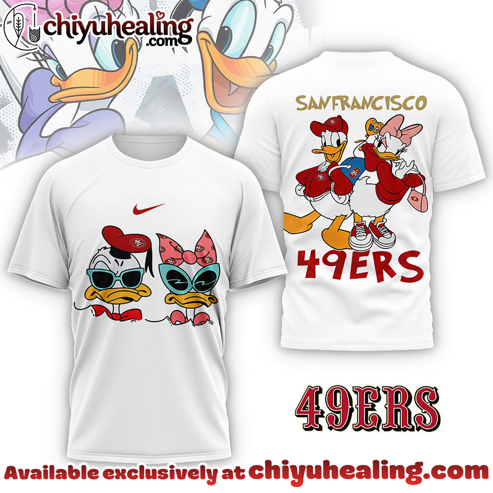 San Francisco 49ers Premium NFL Donald And Daisy 3D Tshirt, Sweatshirt, Hoodie