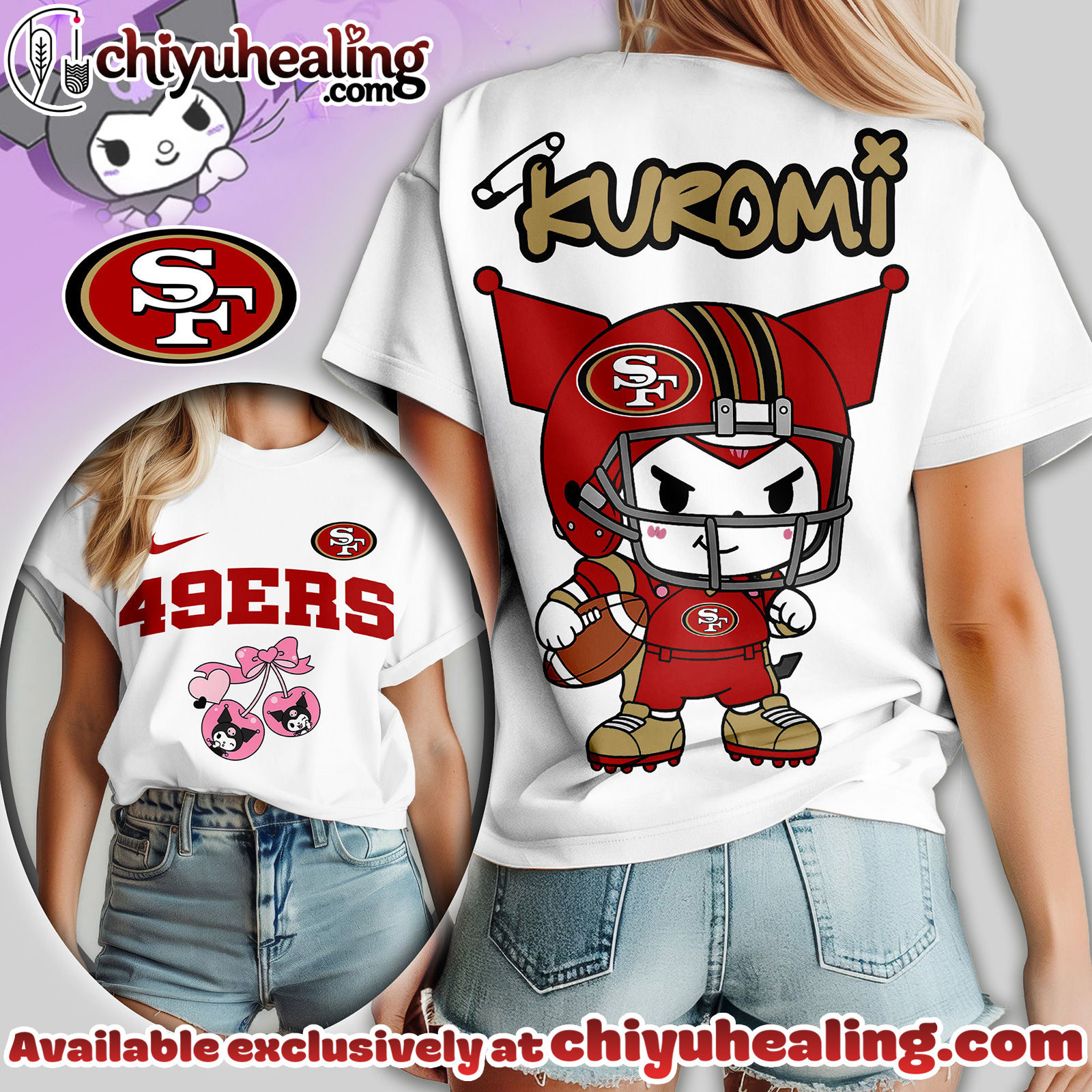 San Francisco 49ers Premium NFL Kuromi Women Shirt