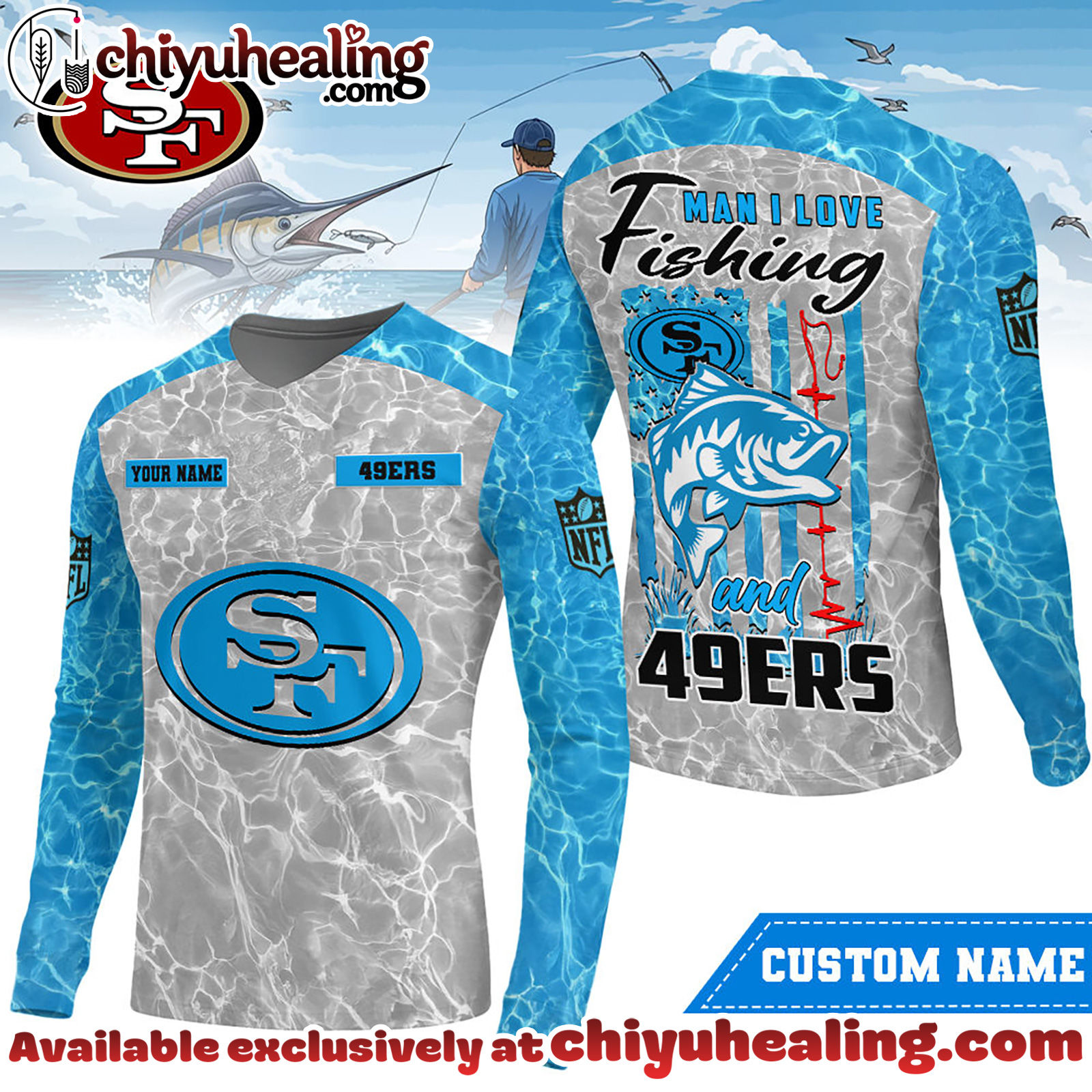 San Francisco 49ers Premium NFL Love Fishing Long Sleeve Hoodie, T-shirt, Sweatshirt