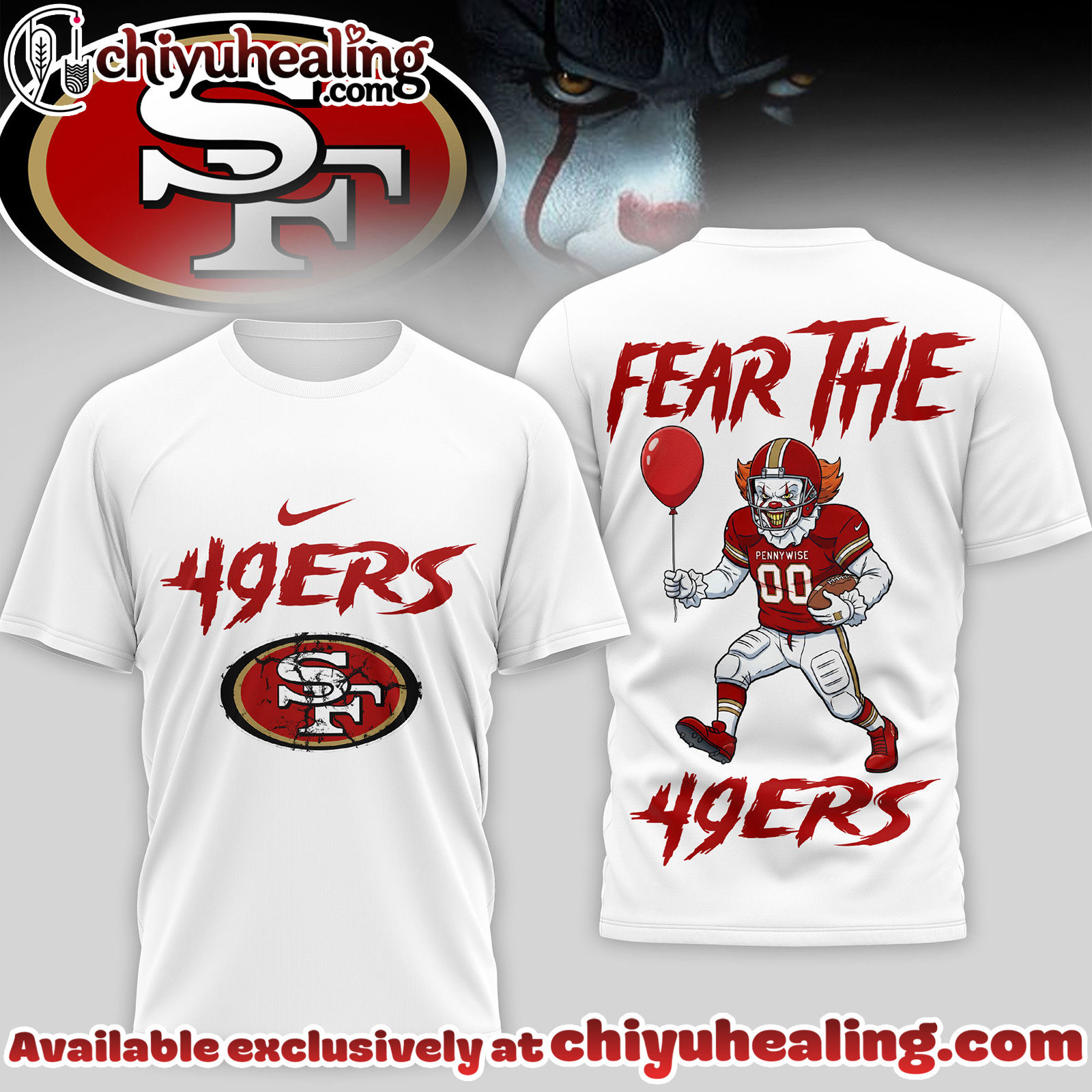 San Francisco 49ers Premium NFL Pennywise 3D Shirt