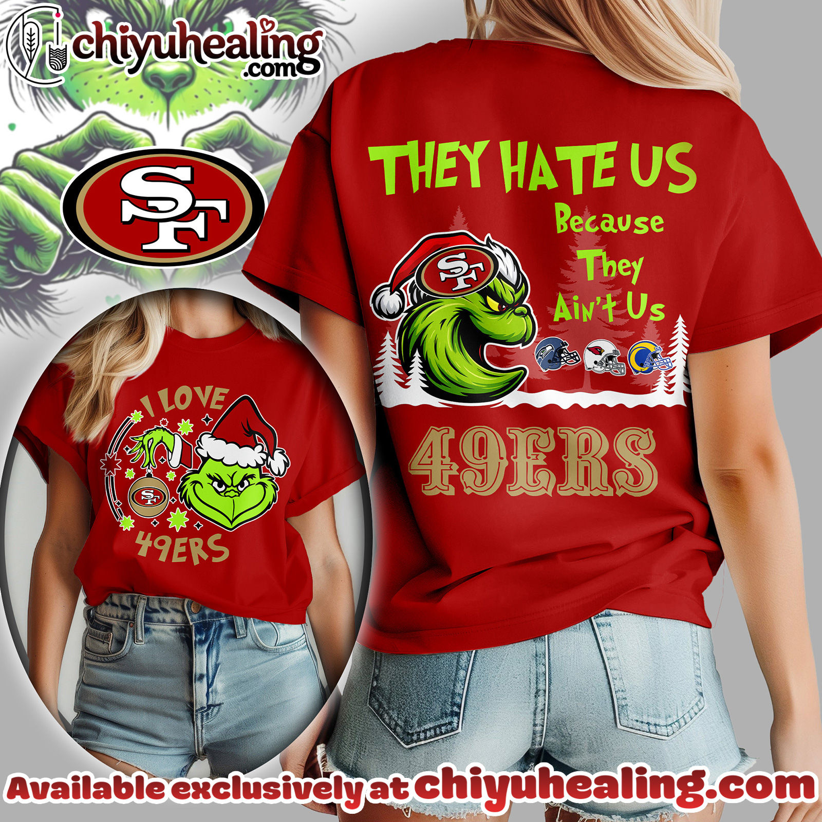 San Francisco 49ers Premium NFL They Hate Us Grinch Women Shirt, Hoodie, Sweatshirt, All Team NFL