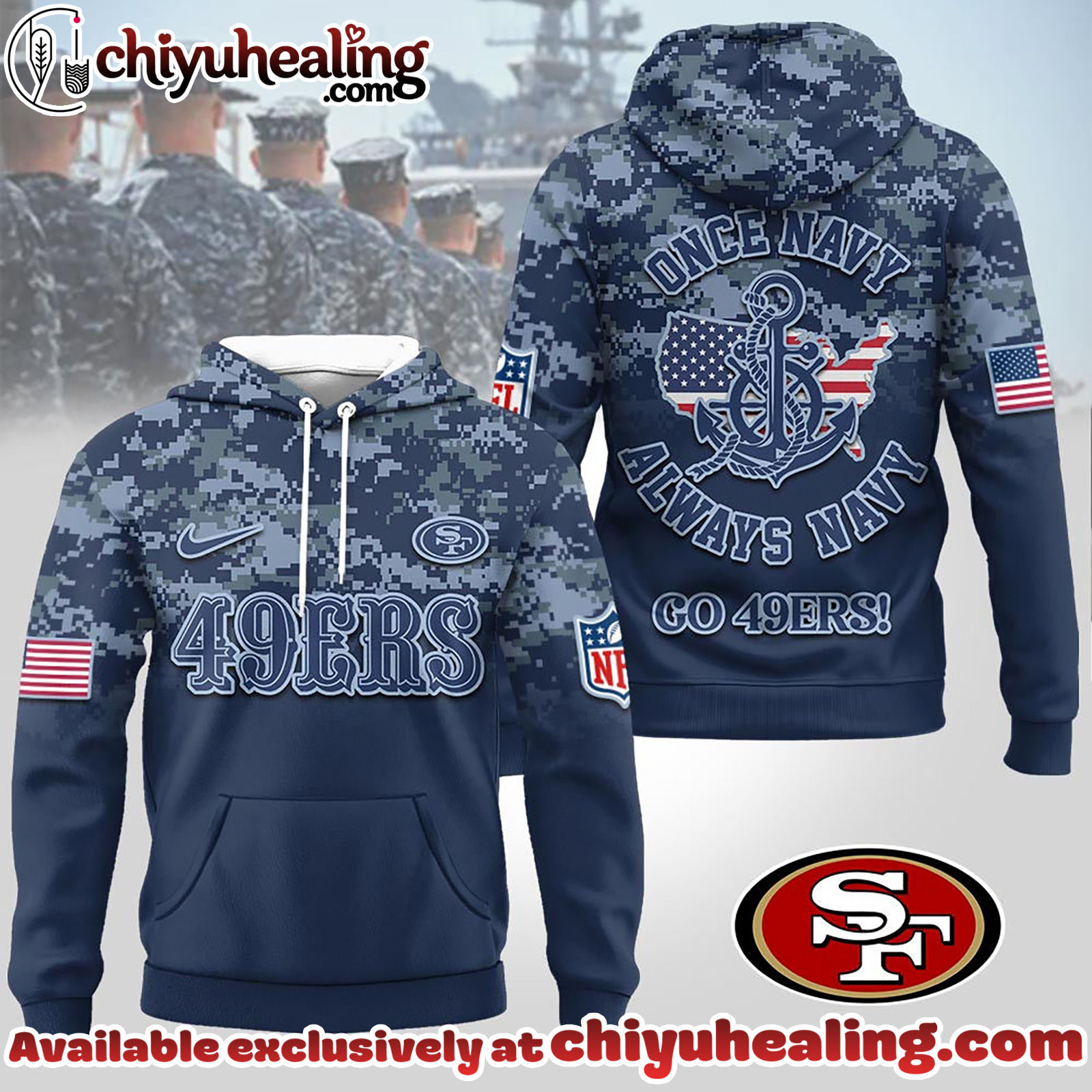 San Francisco 49ers Premium NFL US Navy 3D Hoodie, Sweatshirt, T-Shirt, All Team NFL