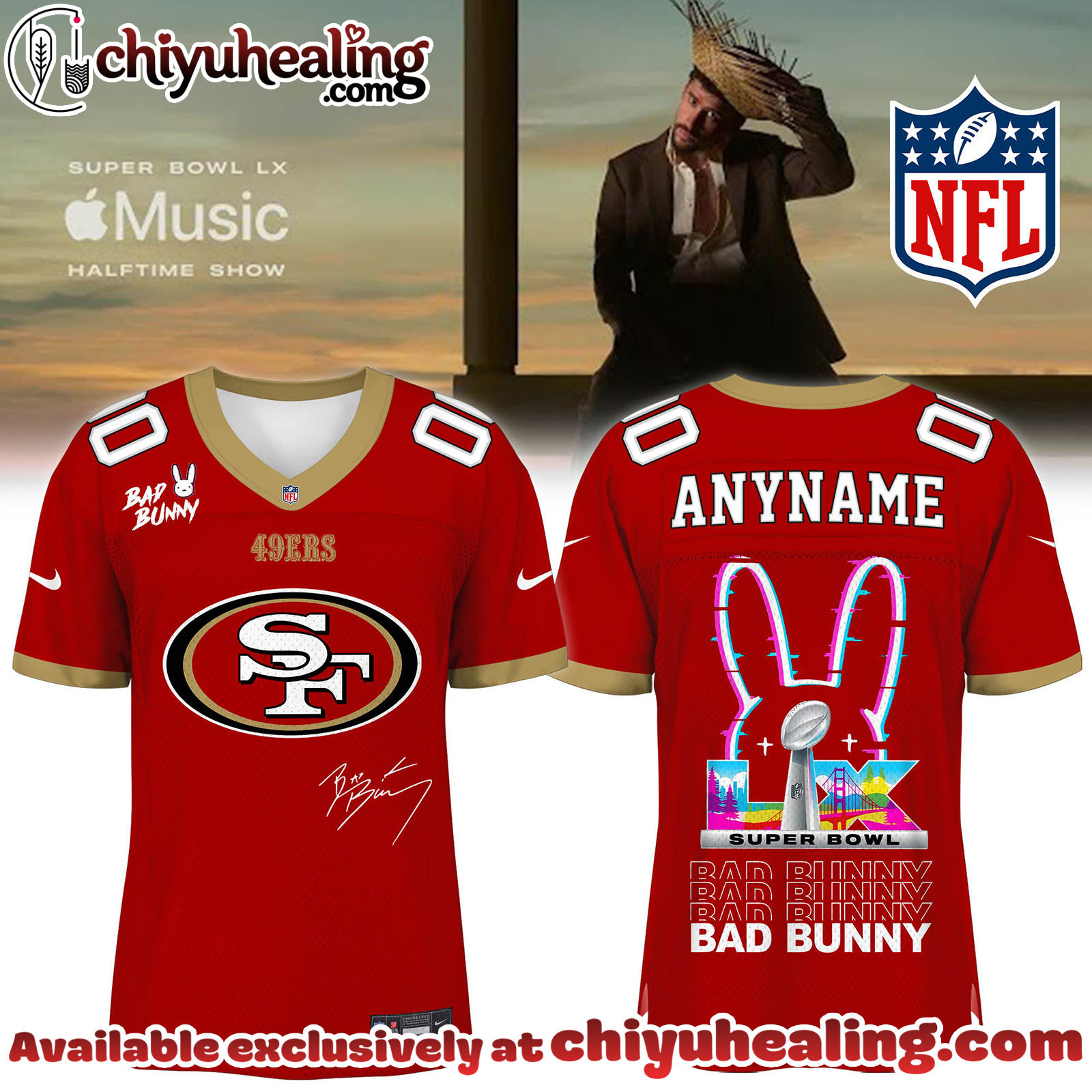 San Francisco 49ers x Bad Bunny Super Bowl Football Jersey Limited Edition