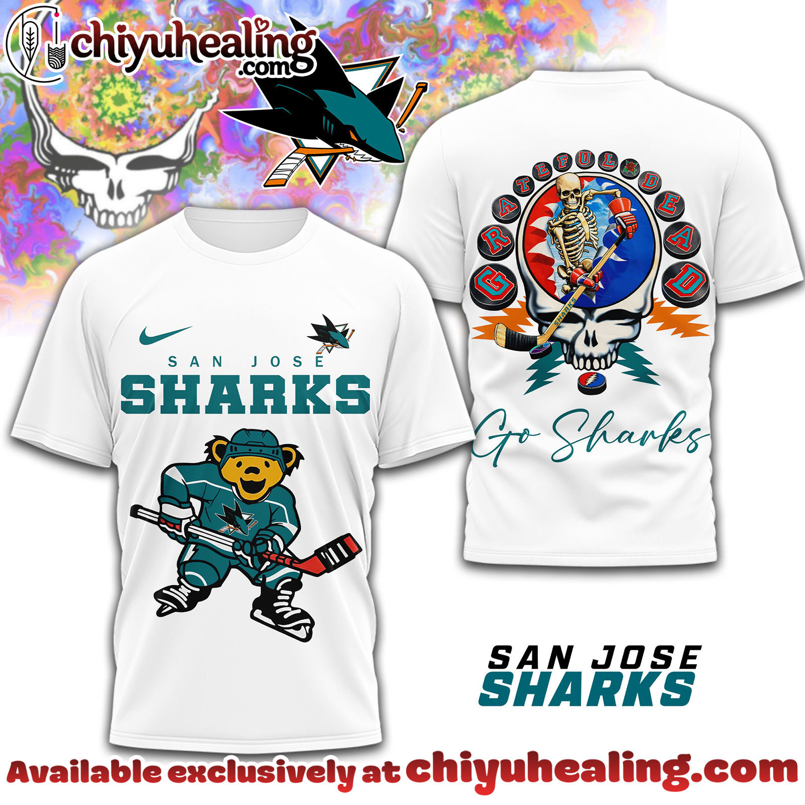 San Jose Sharks Premium NHL Deadhead 3D Shirt