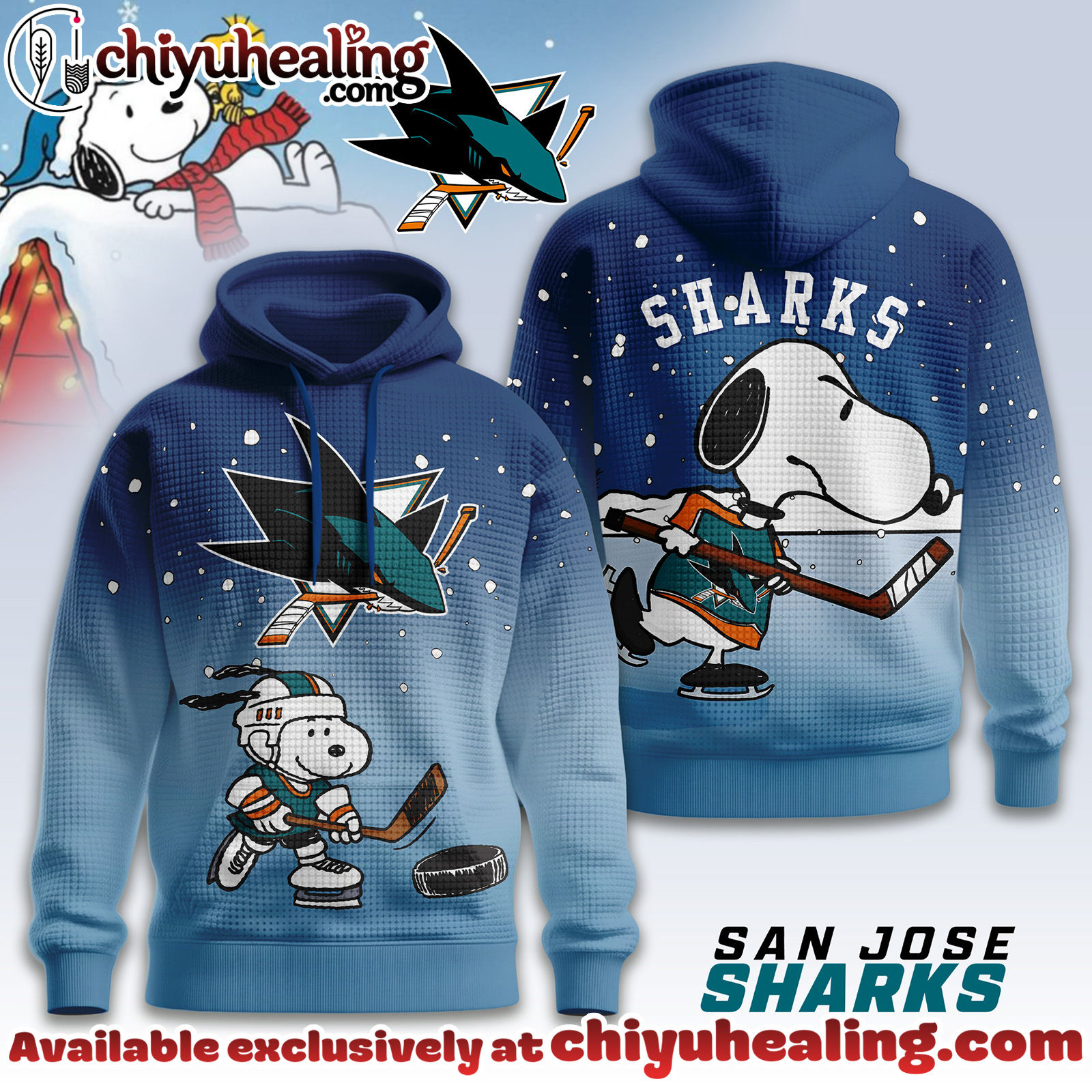 San Jose Sharks Premium NHL Snoopy Hockey 3D Waffle Hoodie, Sweatshirt, Shirt, All Team NHL