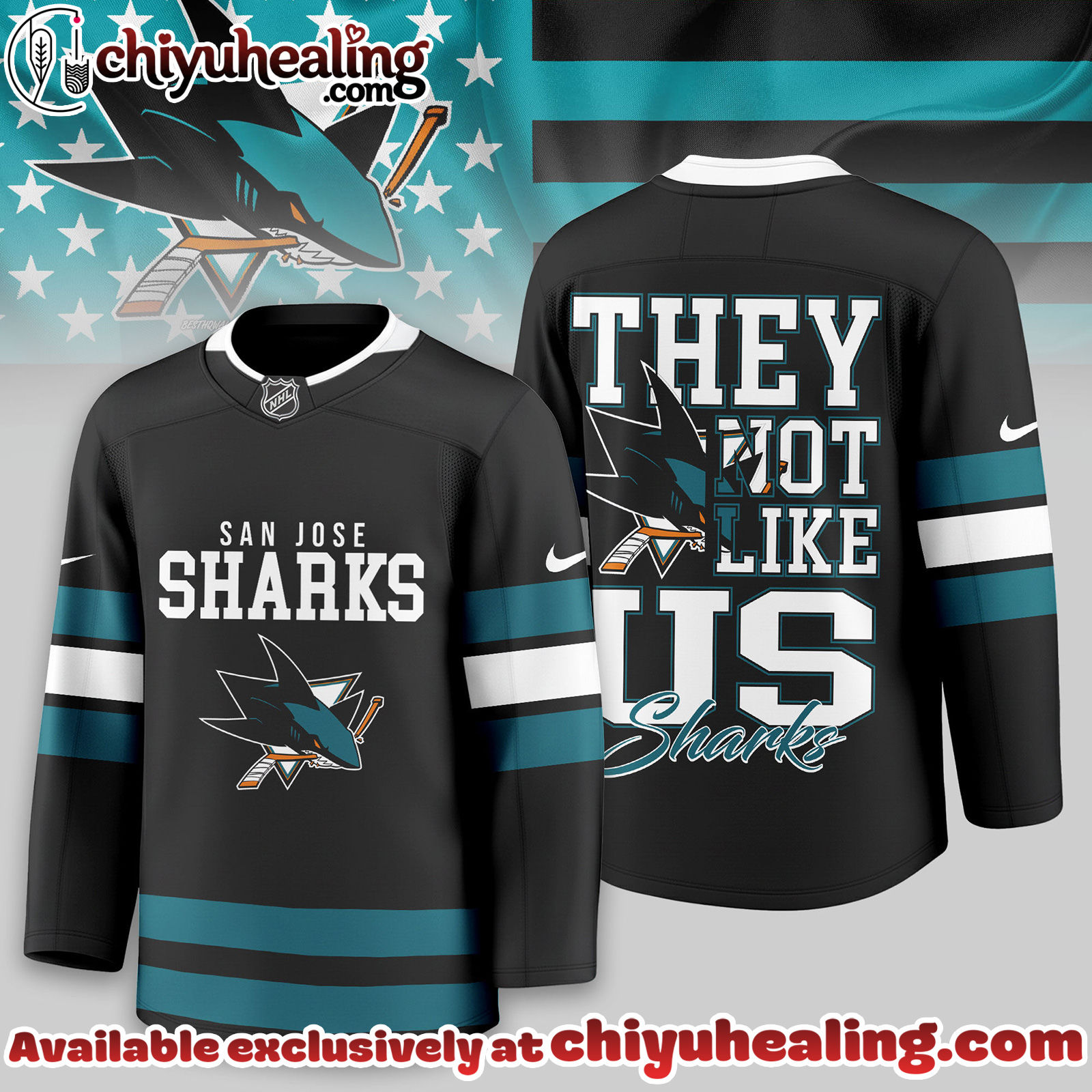 San Jose Sharks Premium NHL They Not Like Us Hockey Jersey - Ver 2