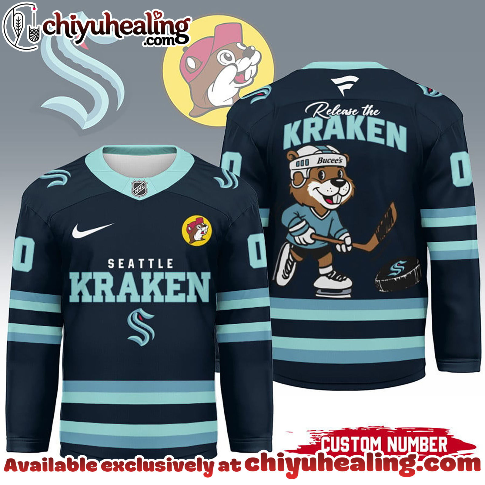 Seattle Kraken Premium NHL Bucees Personalized Hockey Jersey