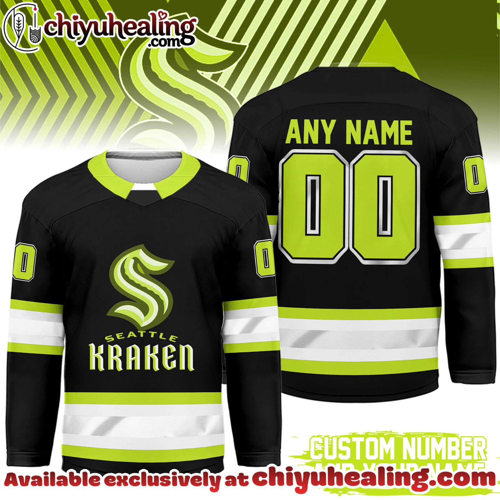 Seattle Kraken Premium NHL Hi-Vis Hockey Spirit Custom Name and Number Jersey