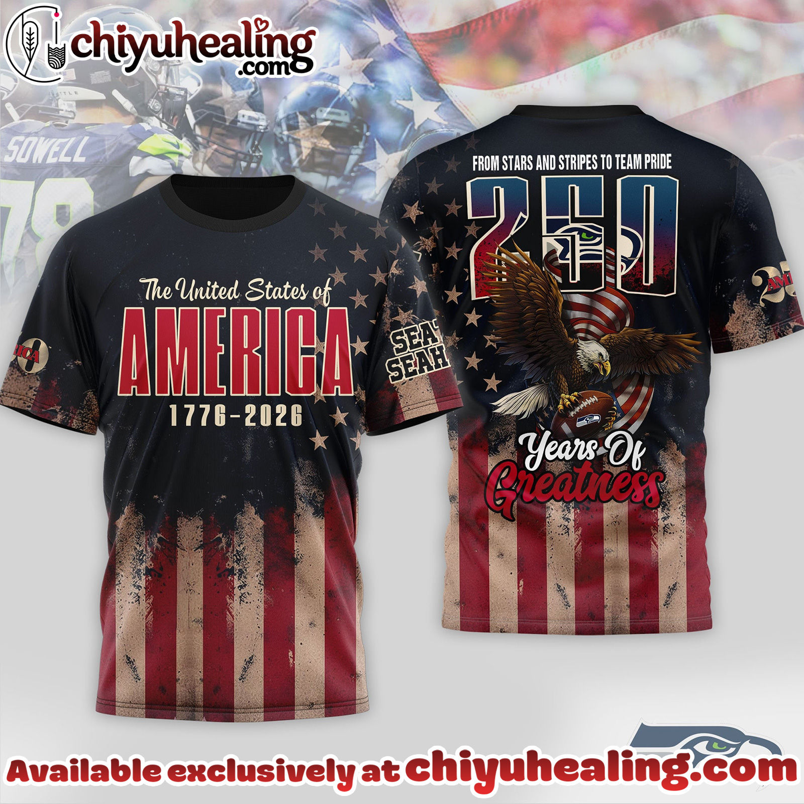 Seattle Seahawks Premium NFL 250th Anniversary Of America 3D Shirt, Hoodie, Sweatshirt