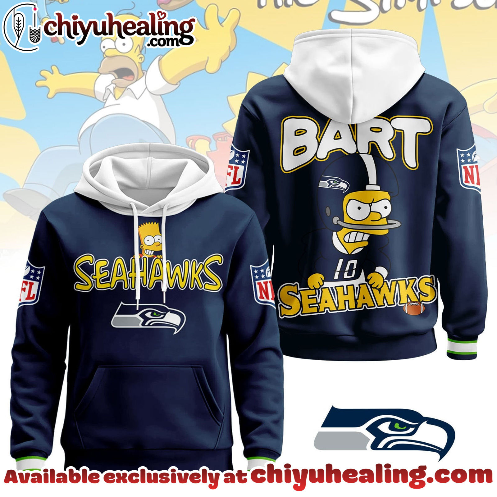 Seattle Seahawks Premium NFL Bart Simpson Hoodie, Sweatshirt, Tshirt