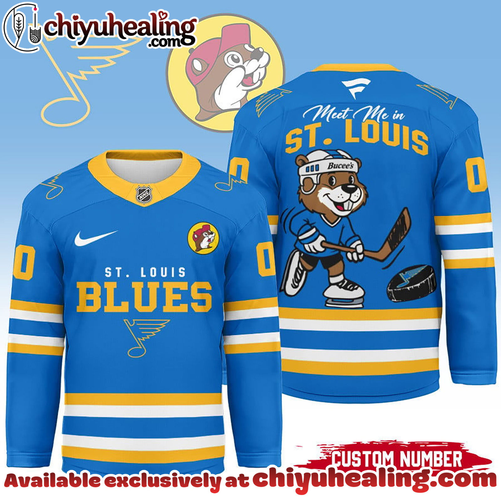 St Louis Blues Premium NHL Bucees Personalized Hockey Jersey
