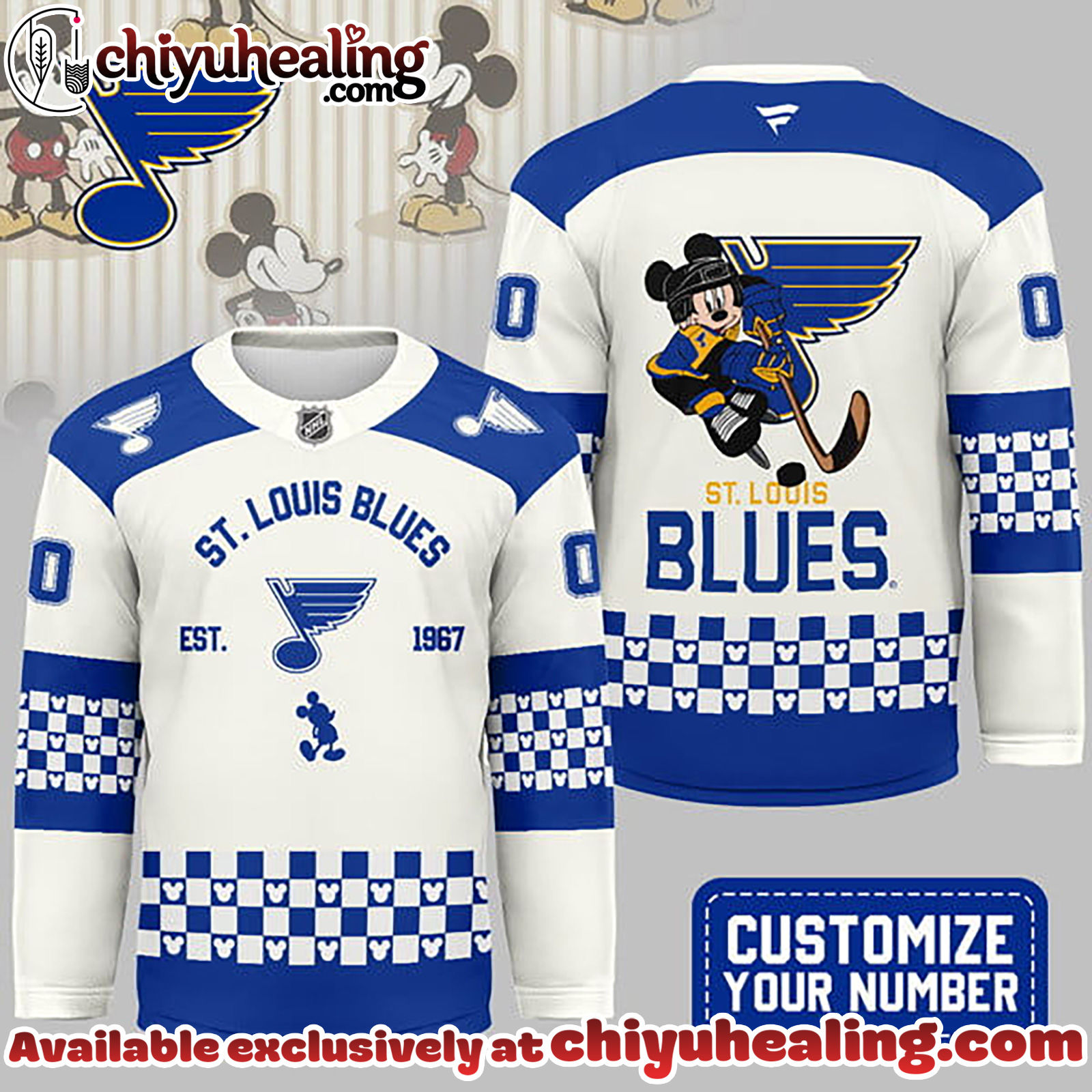 St Louis Blues Premium NHL Disney Game Day Hockey Jersey