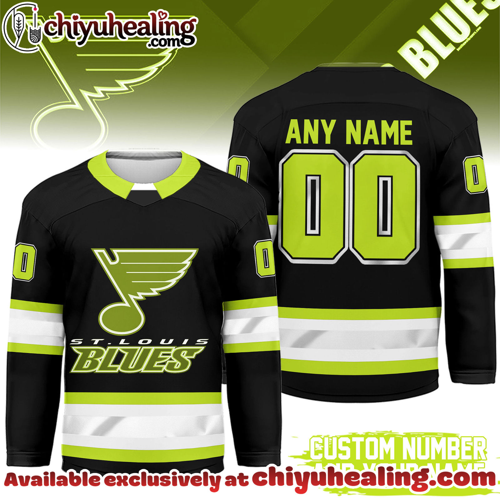 St Louis Blues Premium NHL Hi-Vis Hockey Spirit Custom Name and Number Jersey