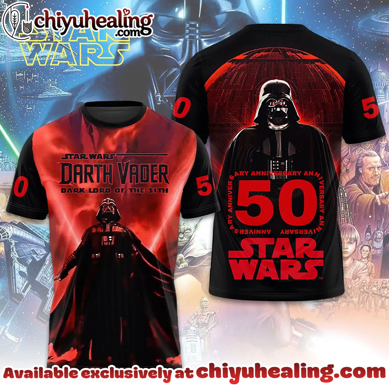 Star Wars x Darth Vader 50th Anniversary 3D T-Shirt, Hoodie, Sweatshirt - Ver 2