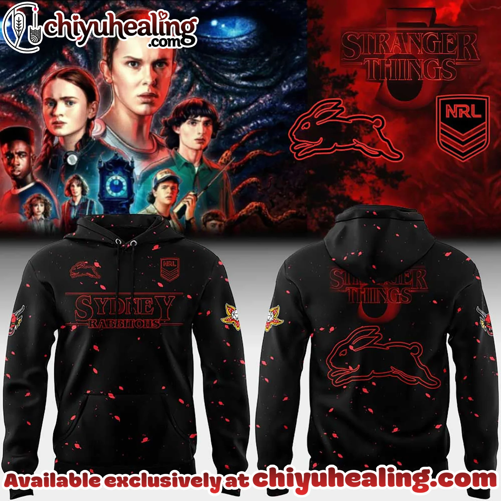 Sydney Rabbitohs Stranger Things 5 NRL - All Team NRL - Hoodie, Shirt, Sweatshirt