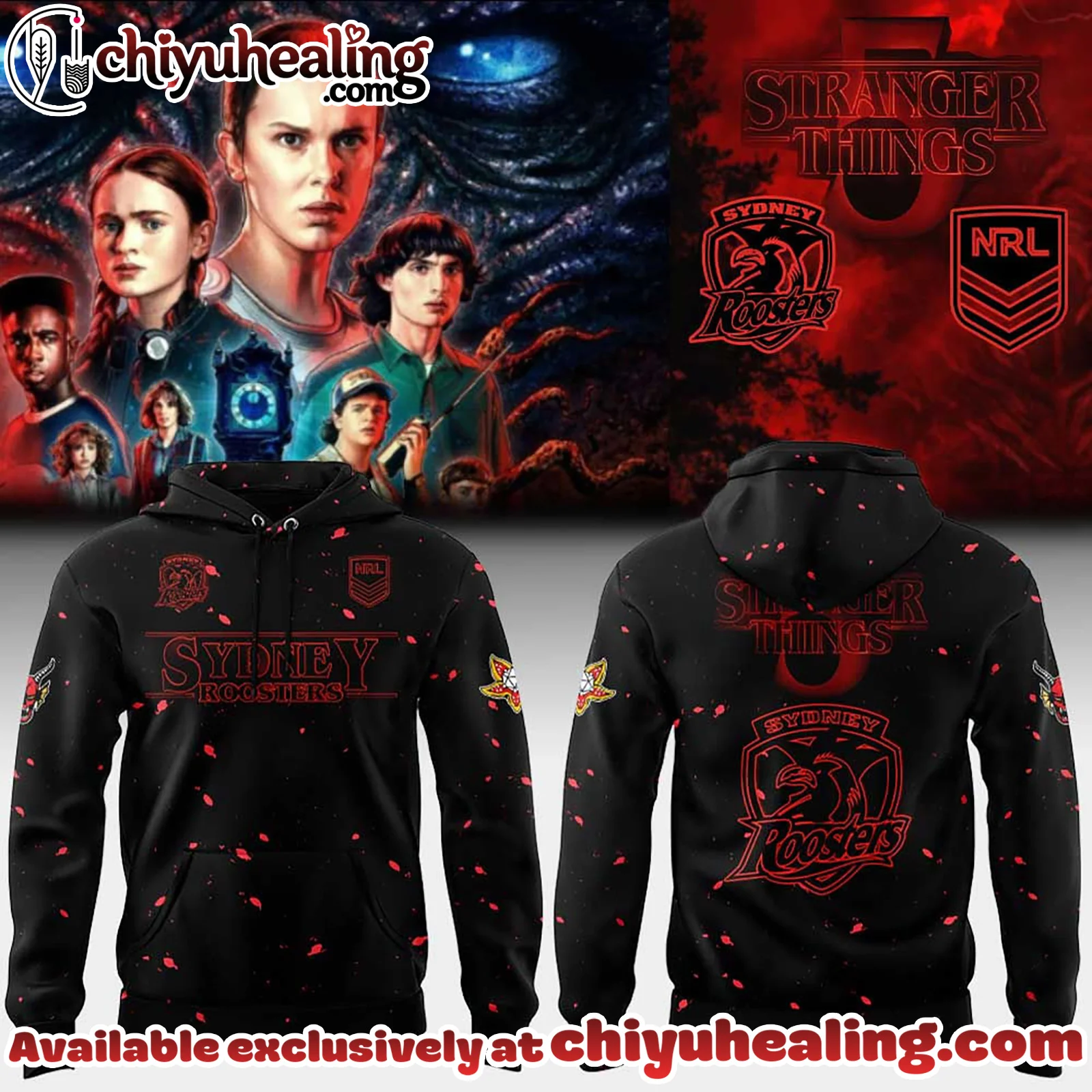 Sydney Roosters Stranger Things 5 NRL - All Team NRL - Hoodie, Shirt, Sweatshirt