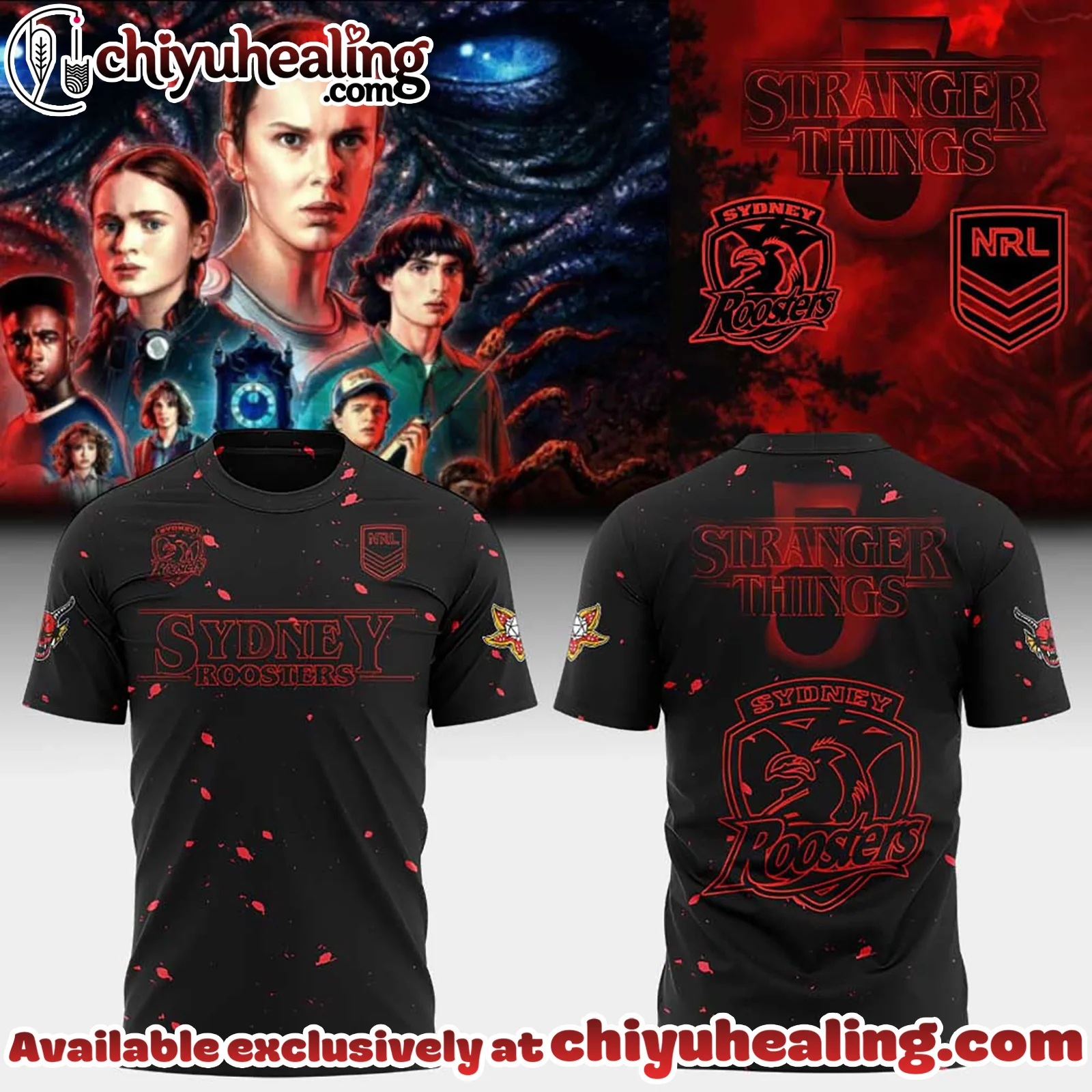Sydney Roosters Stranger Things 5 NRL - All Team NRL Shirt, Hoodie, Sweatshirt