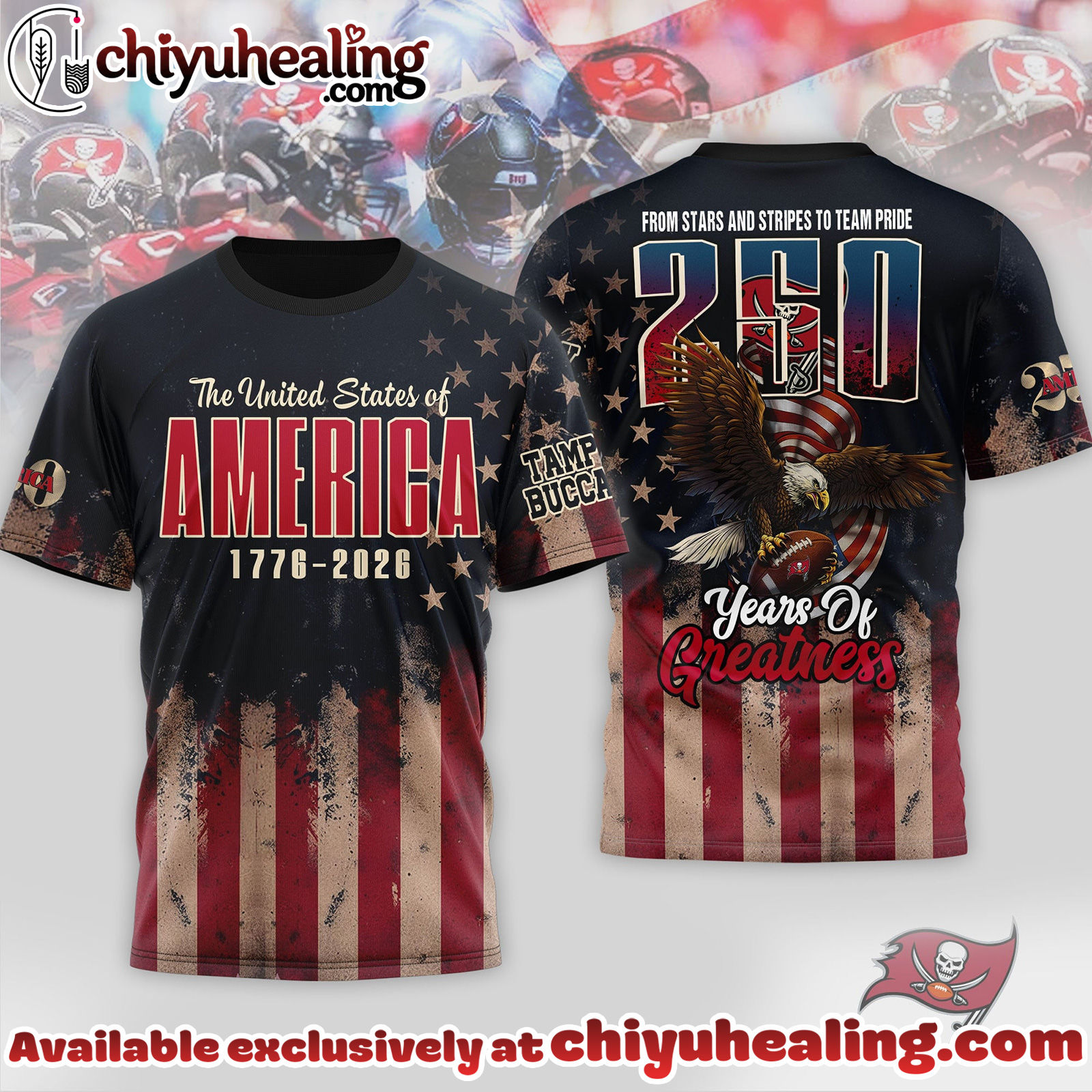 Tampa Bay Buccaneers Premium NFL 250th Anniversary Of America 3D Shirt, Hoodie, Sweatshirt