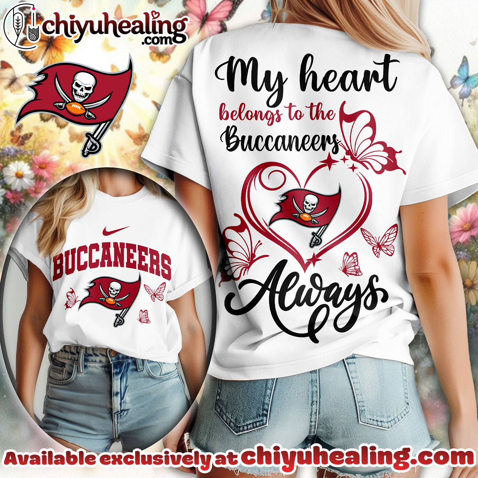Tampa Bay Buccaneers Premium NFL Butterfly Women Shirt, Hoodie, Sweatshirt