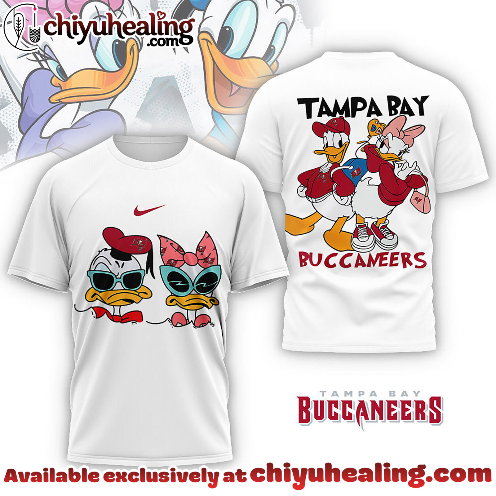 Tampa Bay Buccaneers Premium NFL Donald And Daisy 3D Tshirt, Sweatshirt, Hoodie