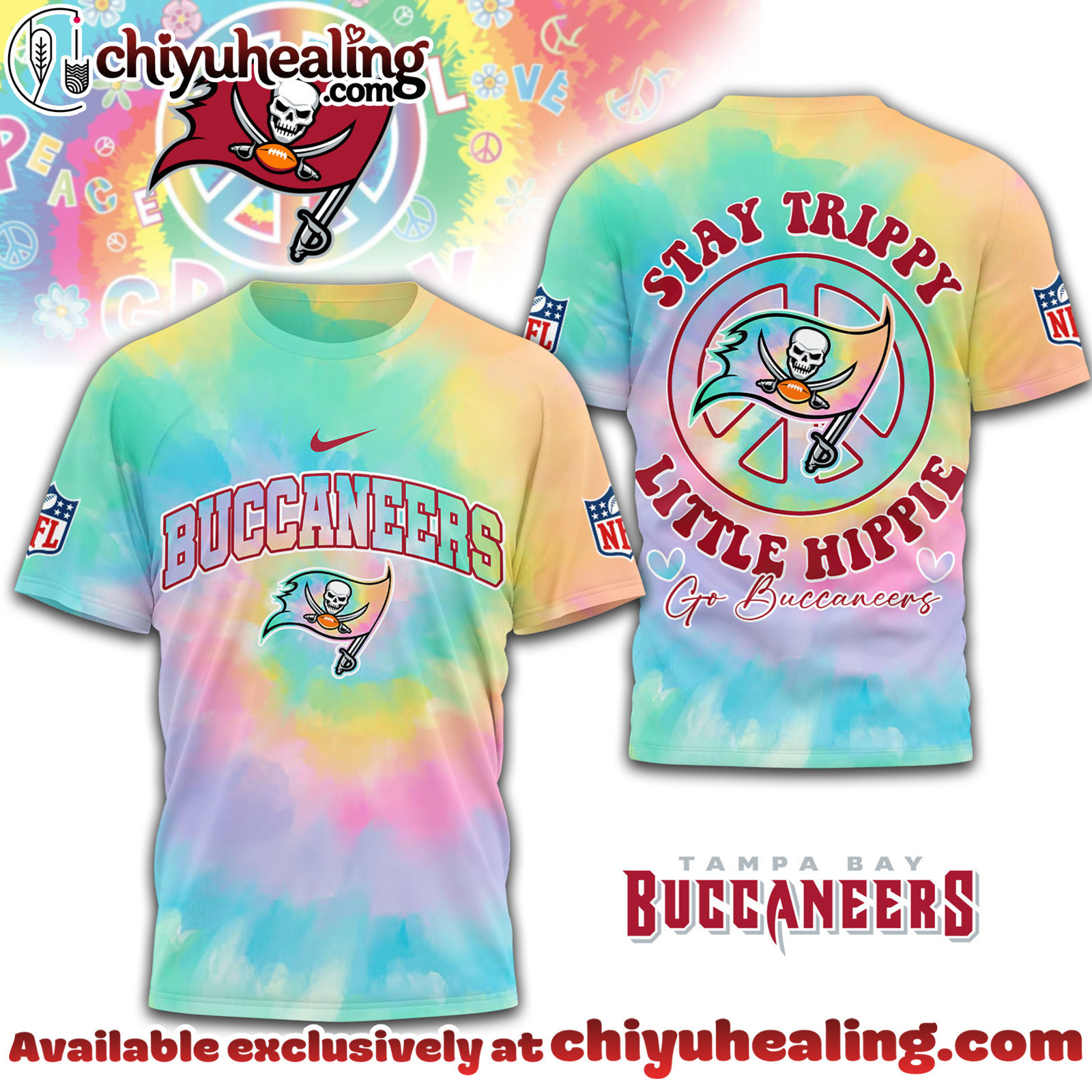Tampa Bay Buccaneers Premium NFL Stay Trippy Little Hippie 3D Shirt, Hoodie, Sweatshirt, All Team NFL