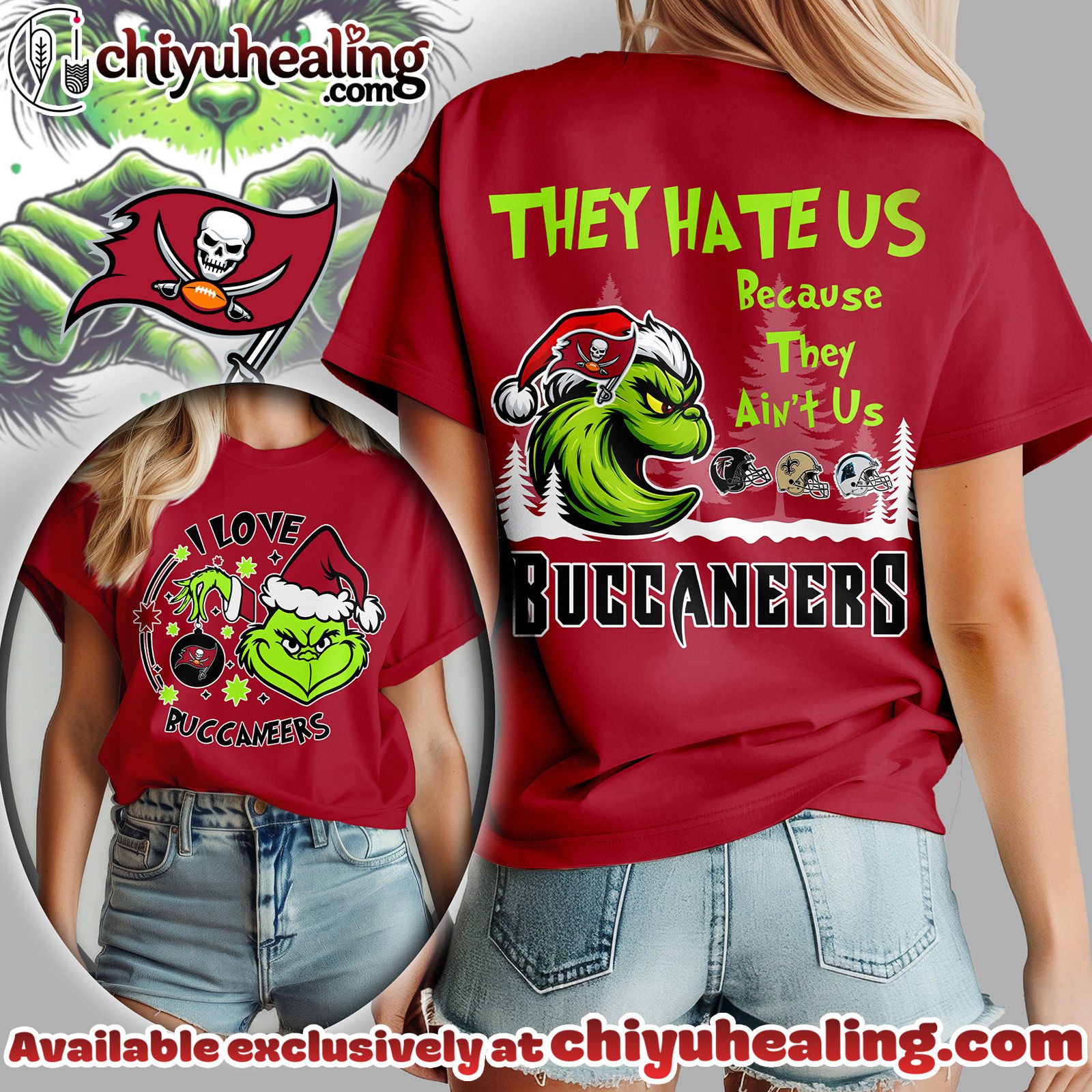 Tampa Bay Buccaneers Premium NFL They Hate Us Grinch Women Shirt, Hoodie, Sweatshirt, All Team NFL