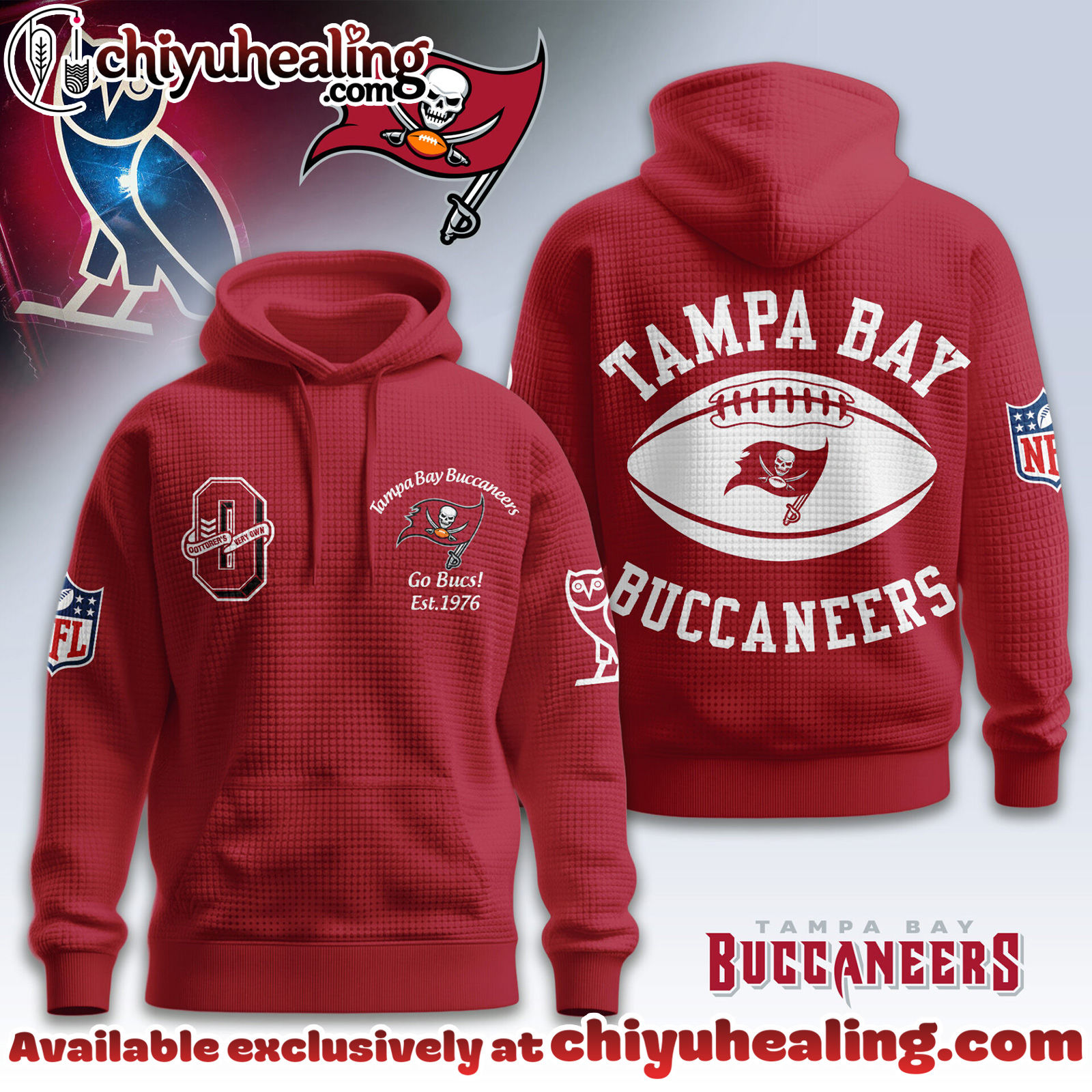 Tampa Bay Buccaneers Premium NFL x OVO 3D Waffle Hoodie, Sweatshirt, Shirt, All Team NFL