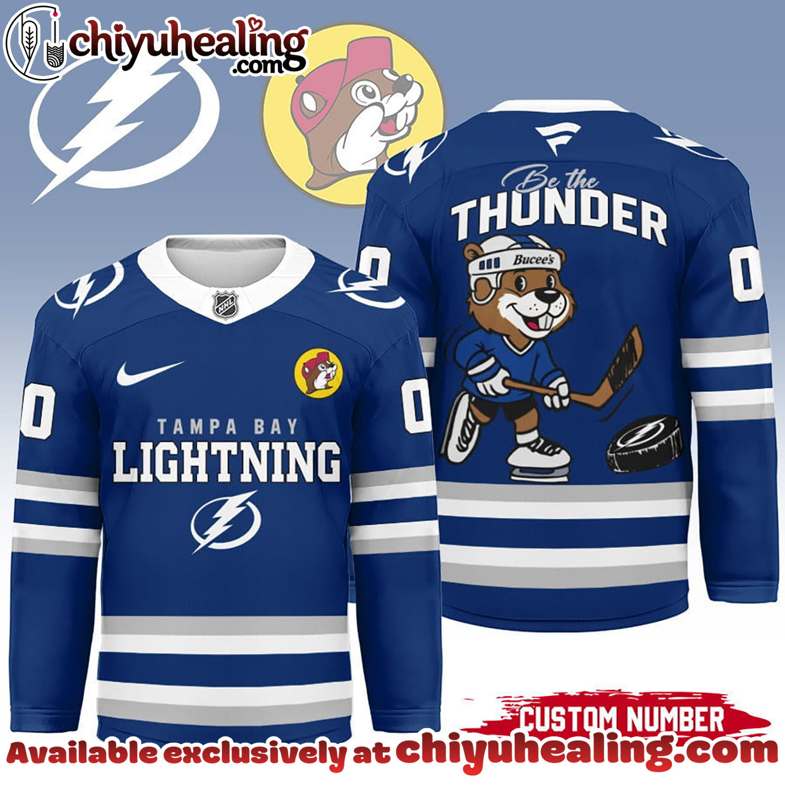 Tampa Bay Lightning Premium NHL Bucees Personalized Hockey Jersey