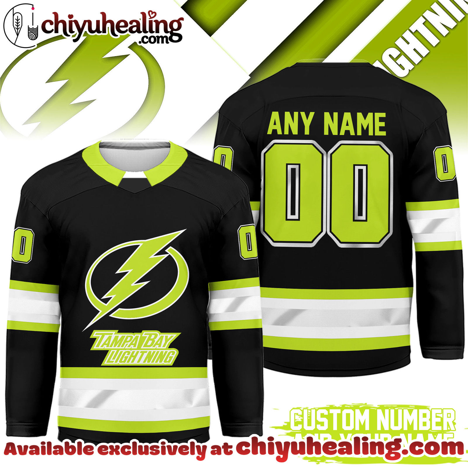 Tampa Bay Lightning Premium NHL Hi-Vis Hockey Spirit Custom Name and Number Jersey